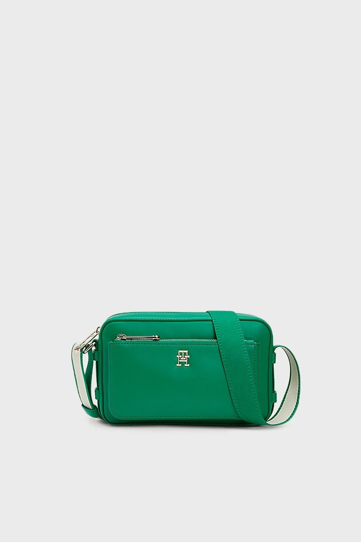 Tommy Hilfiger Logolu Ayarlanabilir Omuz Askılı Bayan Çanta AW0AW15991 L4B YEŞİL - 1