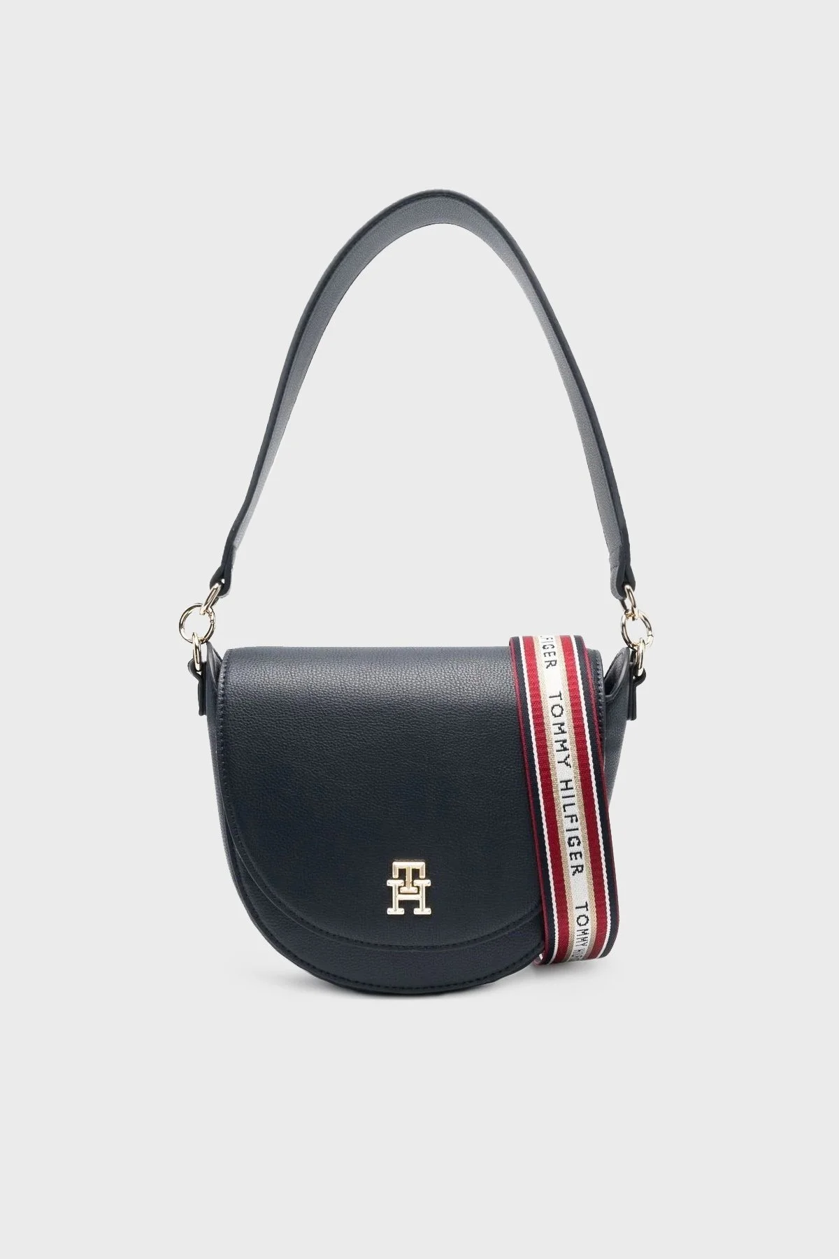 Tommy Hilfiger Logolu Ayarlanabilir ve Çıkarılabilir Uzatma Askılı Bayan Çanta AW0AW14167 DW6 SİYAH - 1