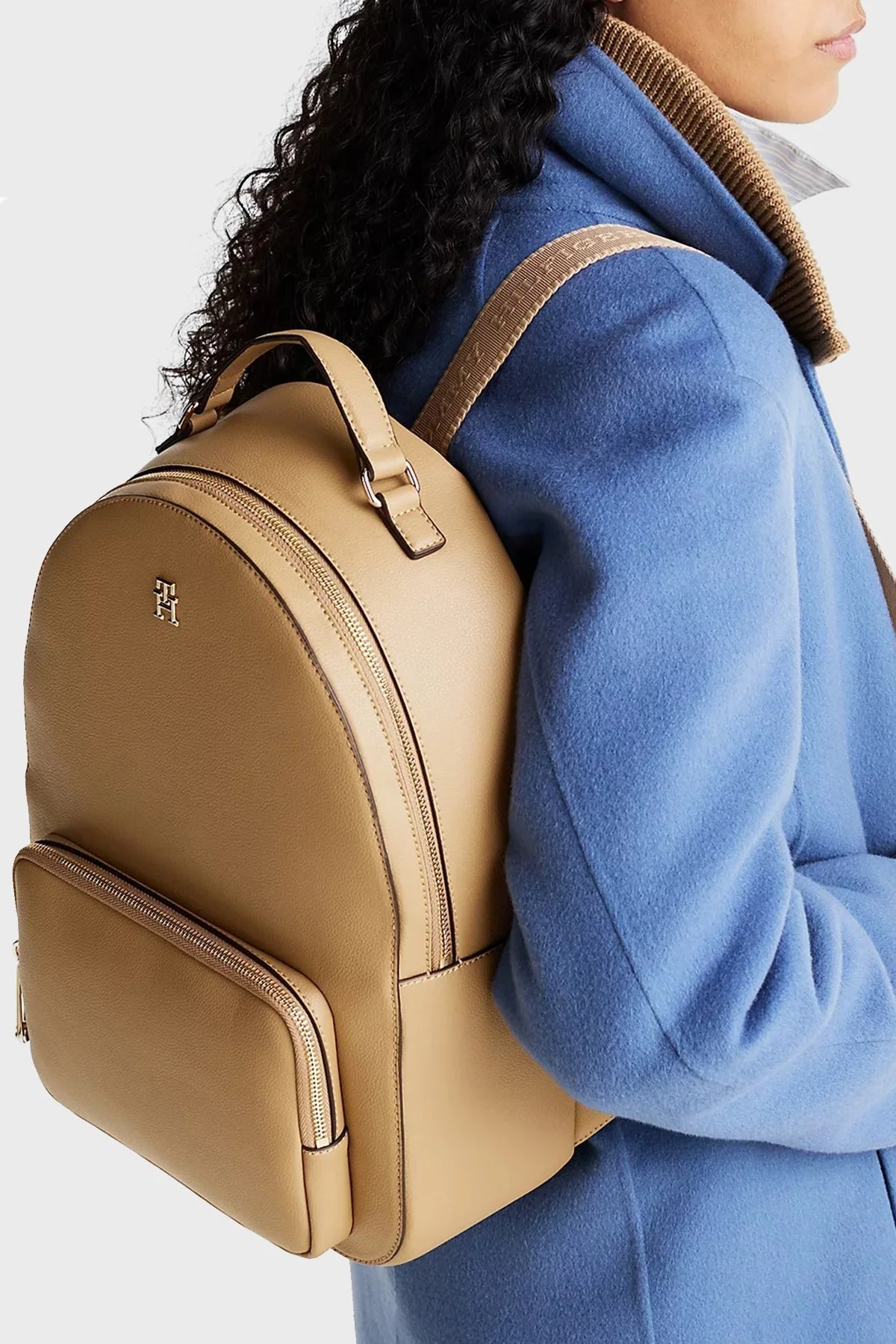 Tommy Hilfiger Logolu Bayan Sırt Çantası AW0AW16915 RBC KOYU HAKİ - 2