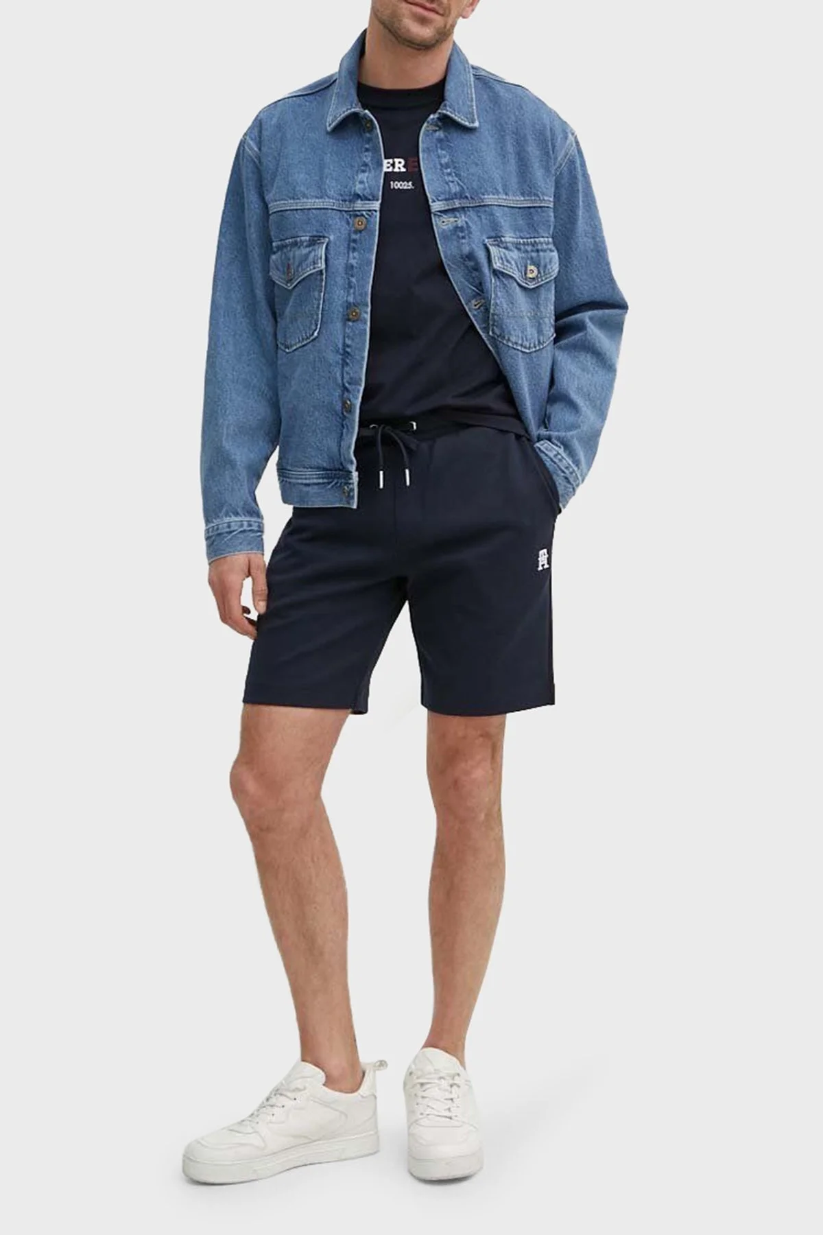 Tommy Hilfiger Logolu Belden Bağlamalı Cepli Erkek Short MW0MW34401 DW5 LACİVERT - 2