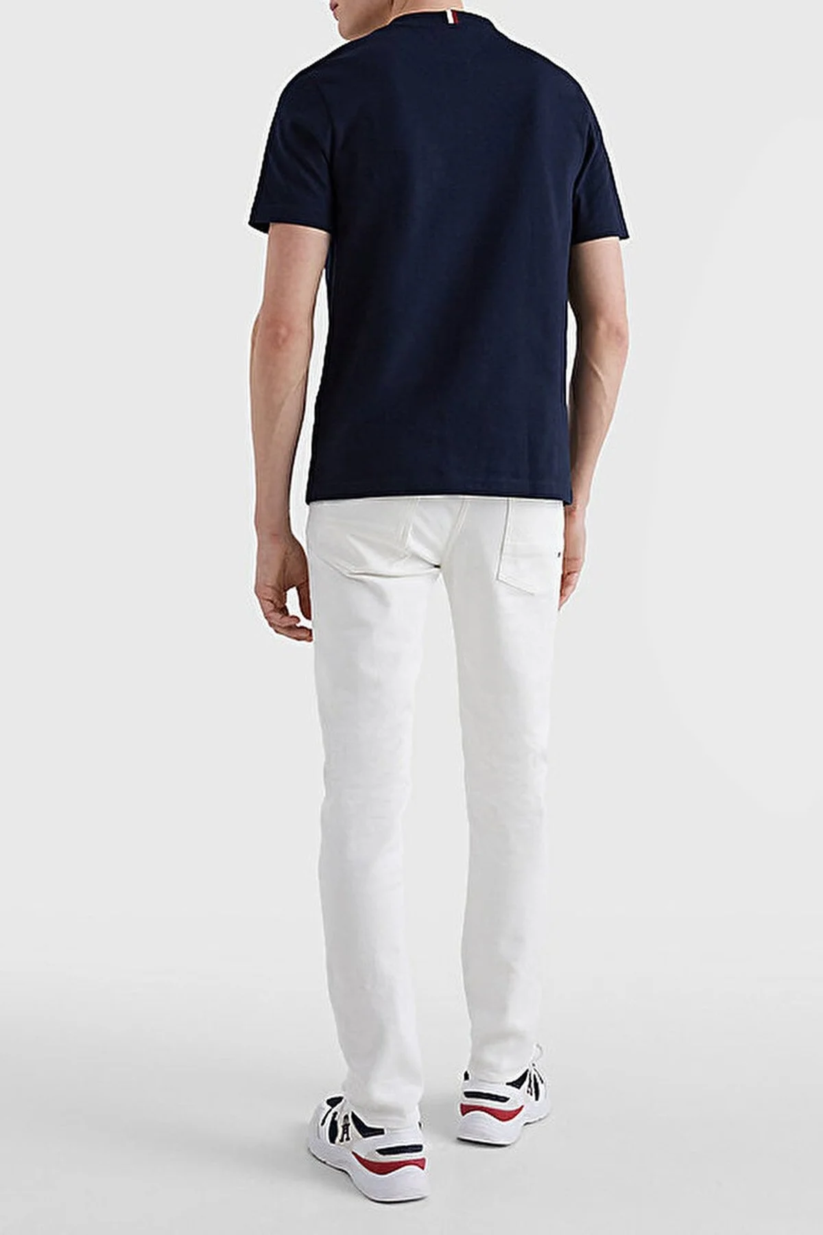 Tommy Hilfiger Logolu Bisiklet Yaka % 100 Pamuk Regular Fit Erkek T Shirt MW0MW30043 DW5 LACİVERT - 3