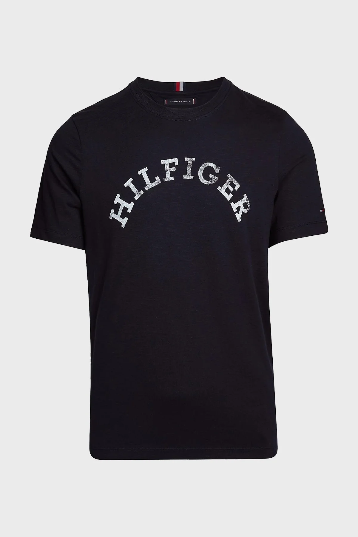 Tommy Hilfiger Logolu Bisiklet Yaka % 100 Pamuk Regular Fit Erkek T Shirt MW0MW34432 DW5 LACİVERT - 5