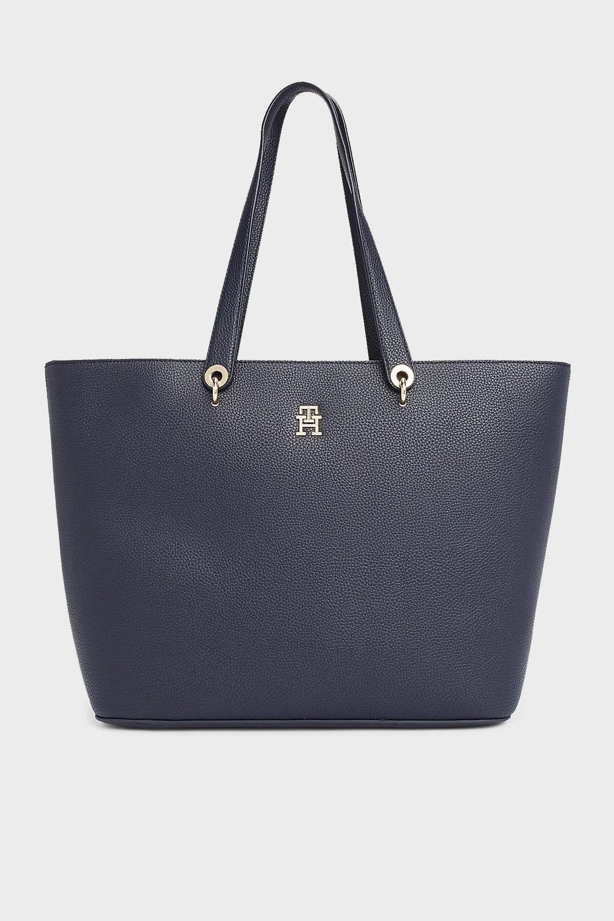 Tommy Hilfiger Logolu Çift Tutma Saplı Büyük Bayan Çanta AW0AW15178 DW6 LACİVERT - 6