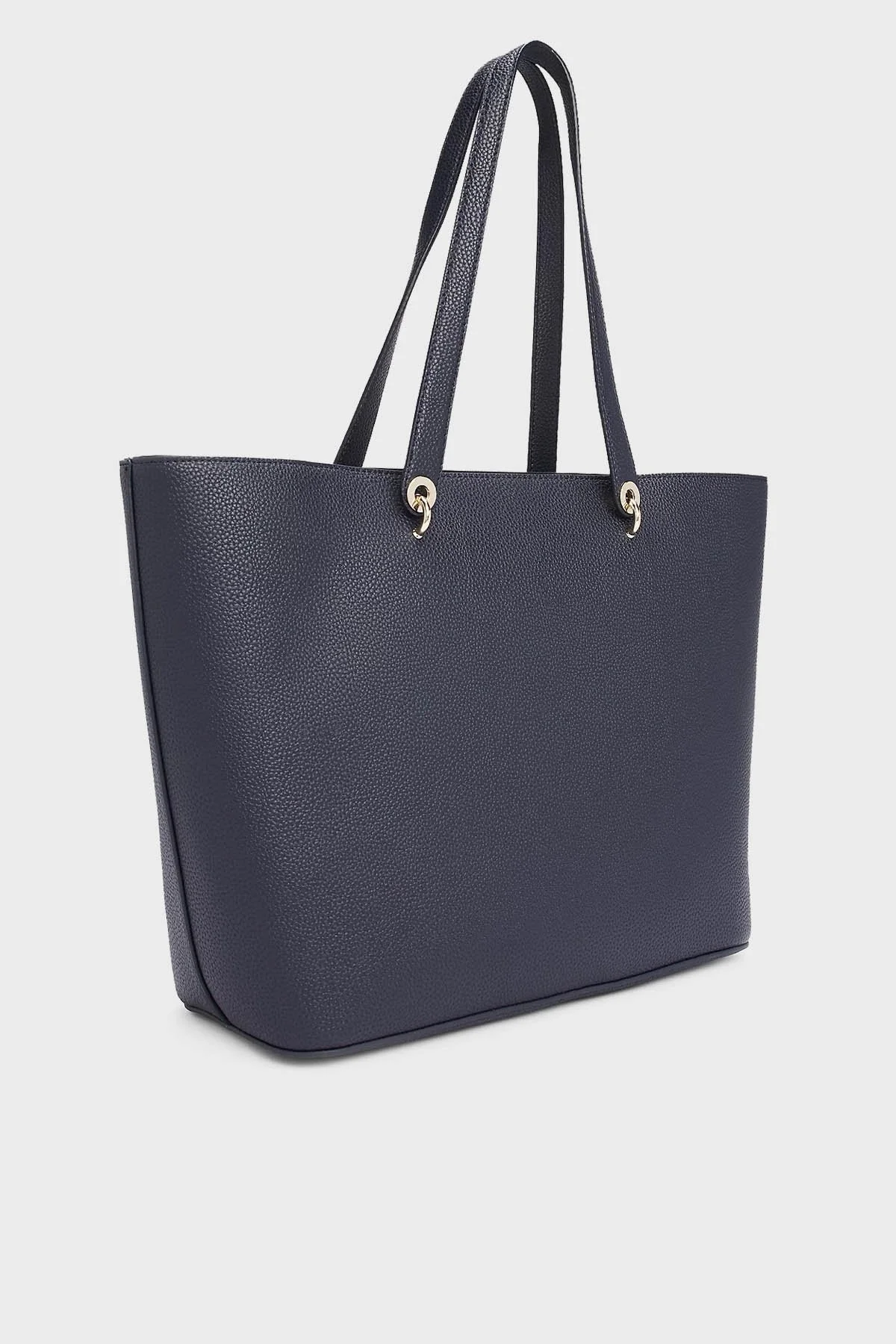 Tommy Hilfiger Logolu Çift Tutma Saplı Büyük Bayan Çanta AW0AW15178 DW6 LACİVERT - 8