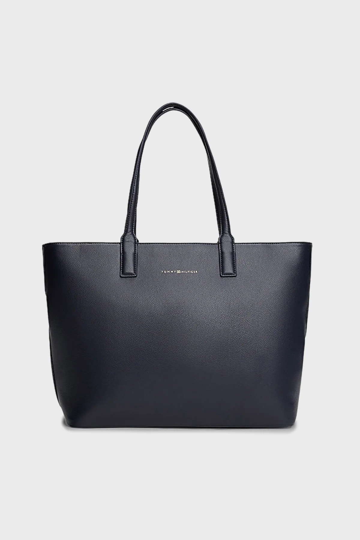 Tommy Hilfiger Logolu Çift Tutma Saplı Büyük Bayan Çanta AW0AW17449 DW6 LACİVERT - 1