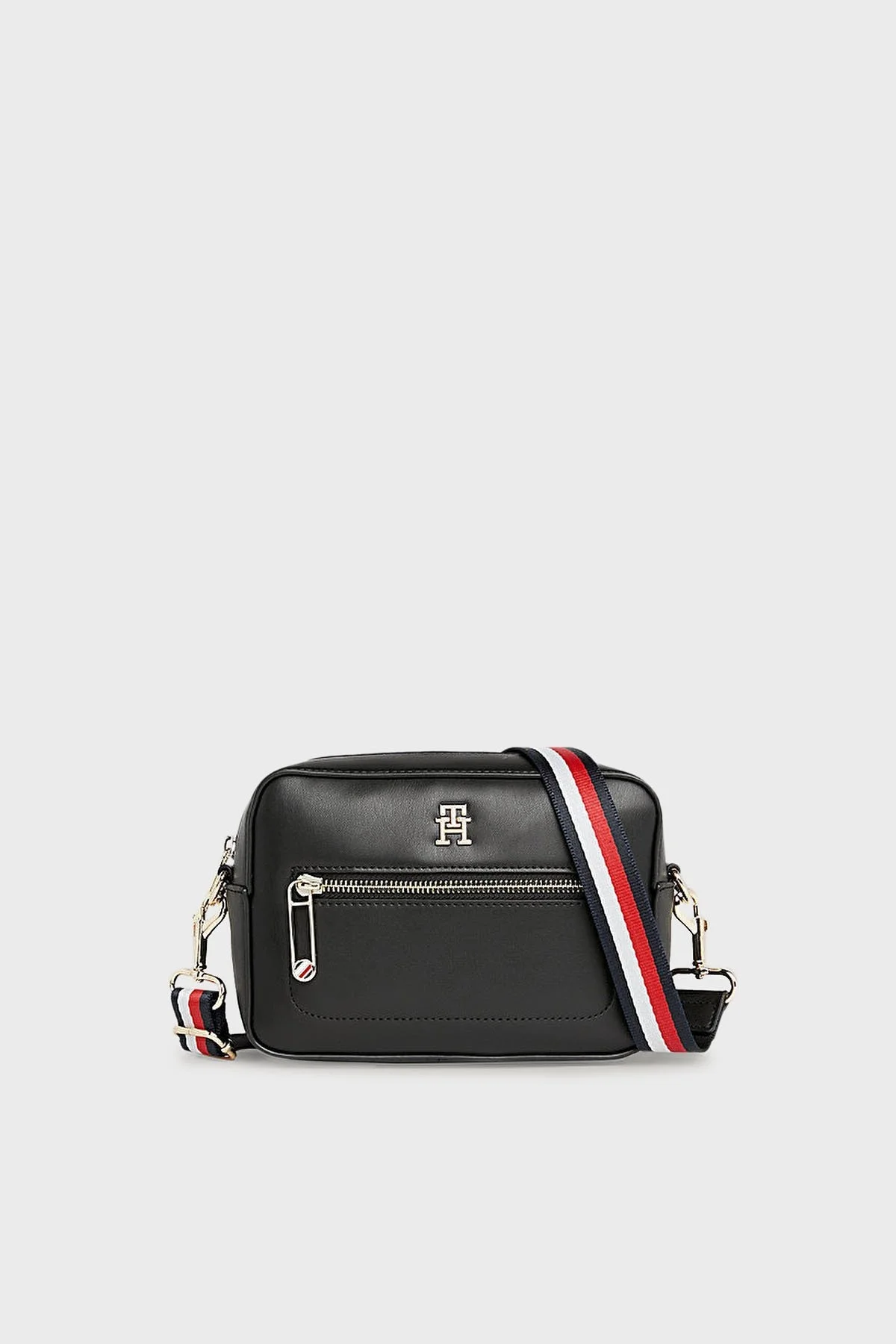 Tommy Hilfiger Logolu Çıkarılabilir Askılı Bayan Çanta AW0AW15864 BDS SİYAH - 1