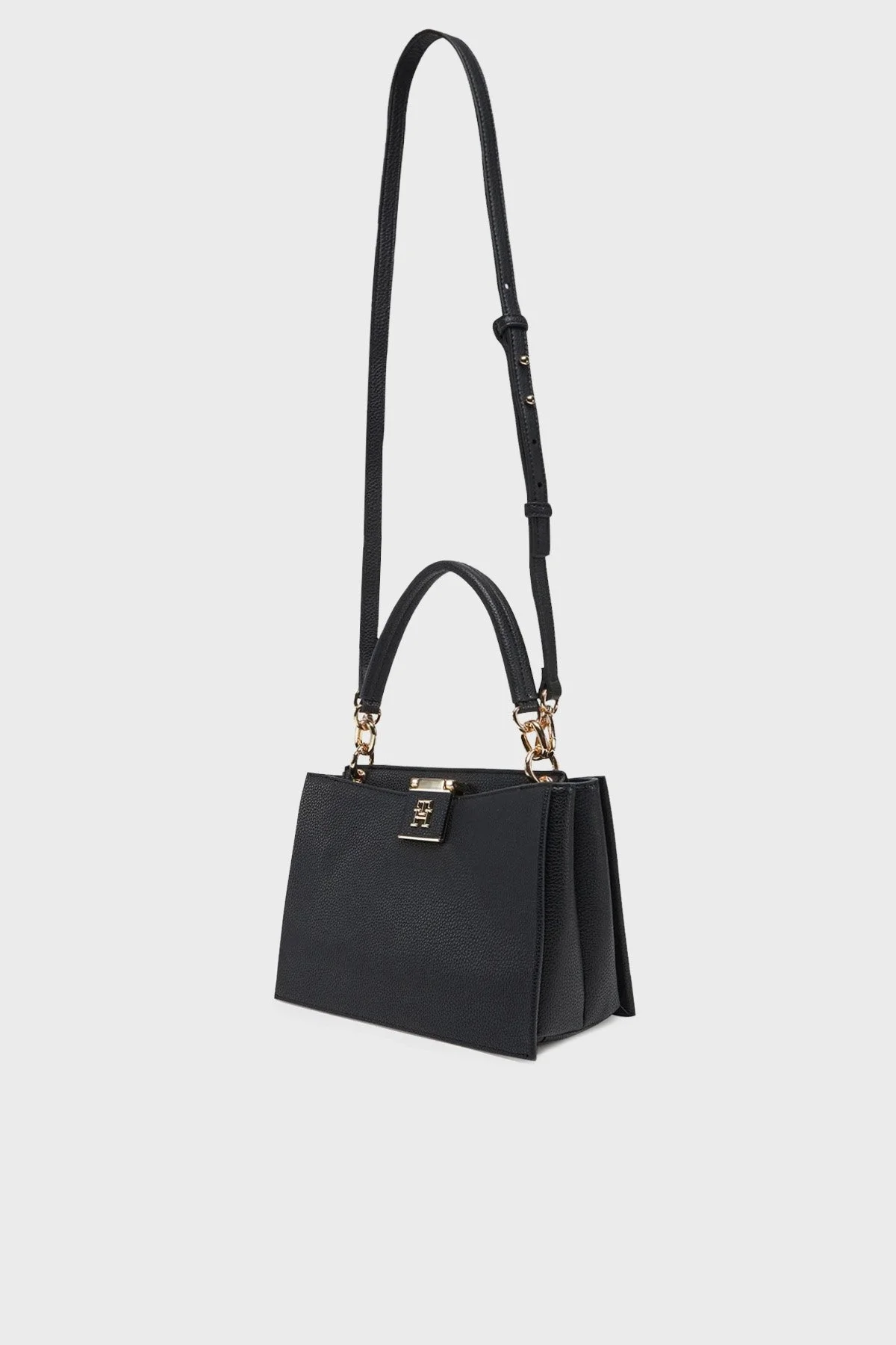 Tommy Hilfiger Logolu Çıkarılabilir Askılı Bayan Çanta AW0AW17190 BDS SİYAH - 3