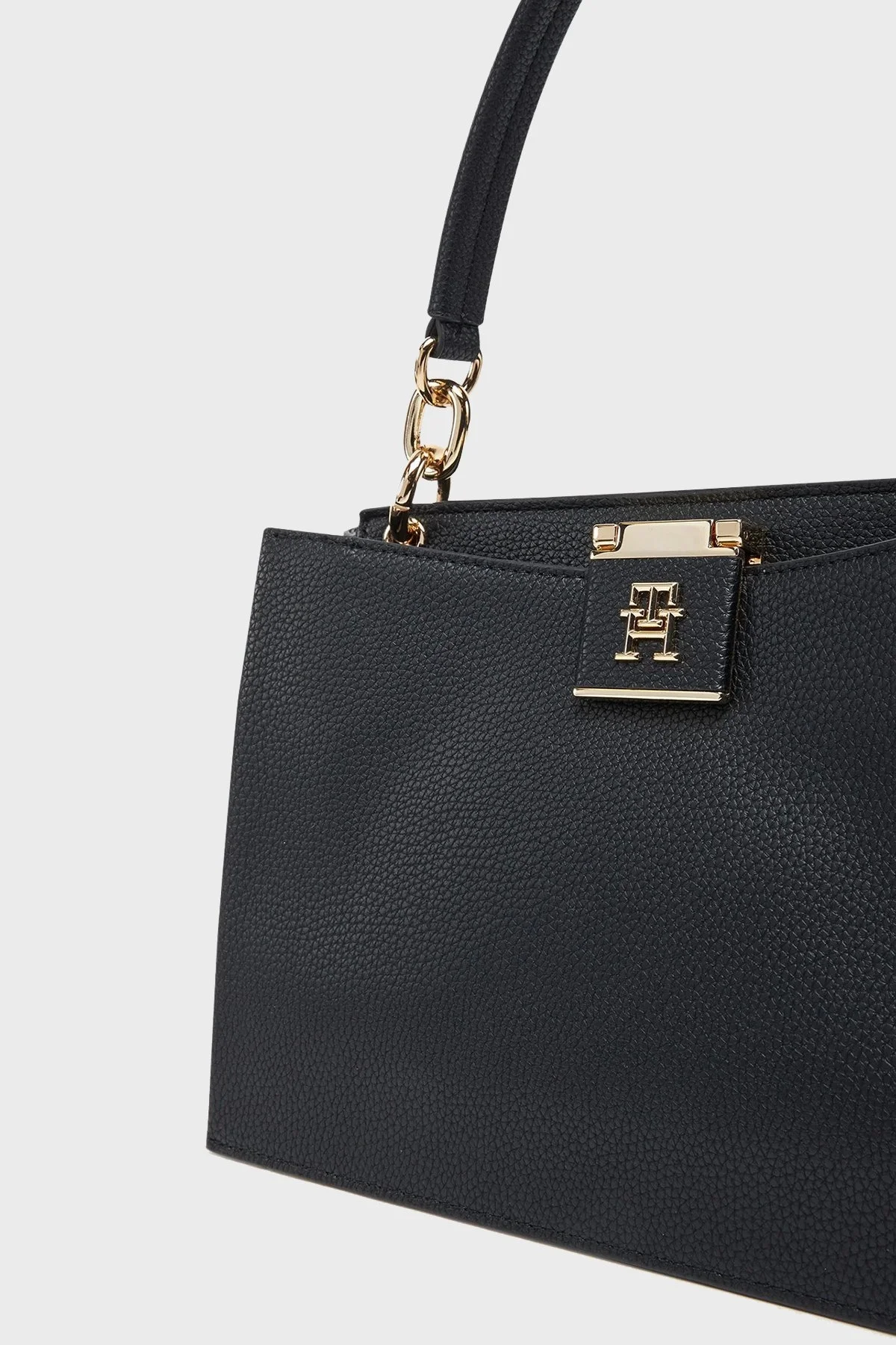 Tommy Hilfiger Logolu Çıkarılabilir Askılı Bayan Çanta AW0AW17190 BDS SİYAH - 5