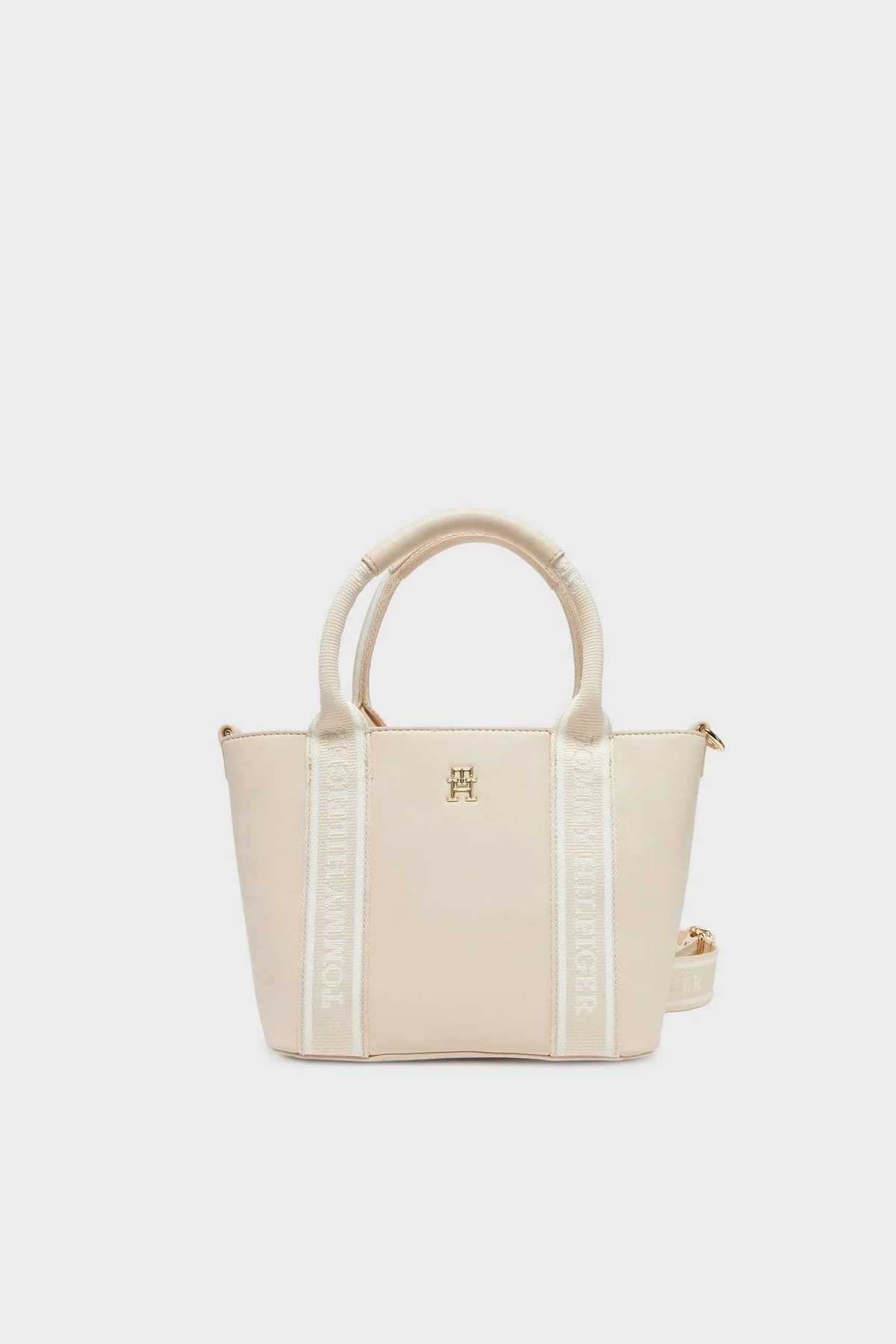 Tommy Hilfiger Logolu Çıkarılabilir Askılı Bayan Çanta AW0AW17201 AA8 BEJ - 6