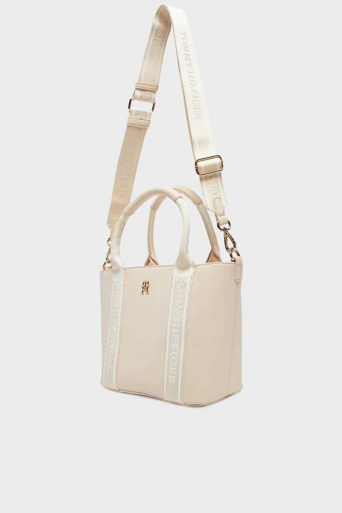 Tommy Hilfiger Logolu Çıkarılabilir Askılı Bayan Çanta AW0AW17201 AA8 BEJ - 8