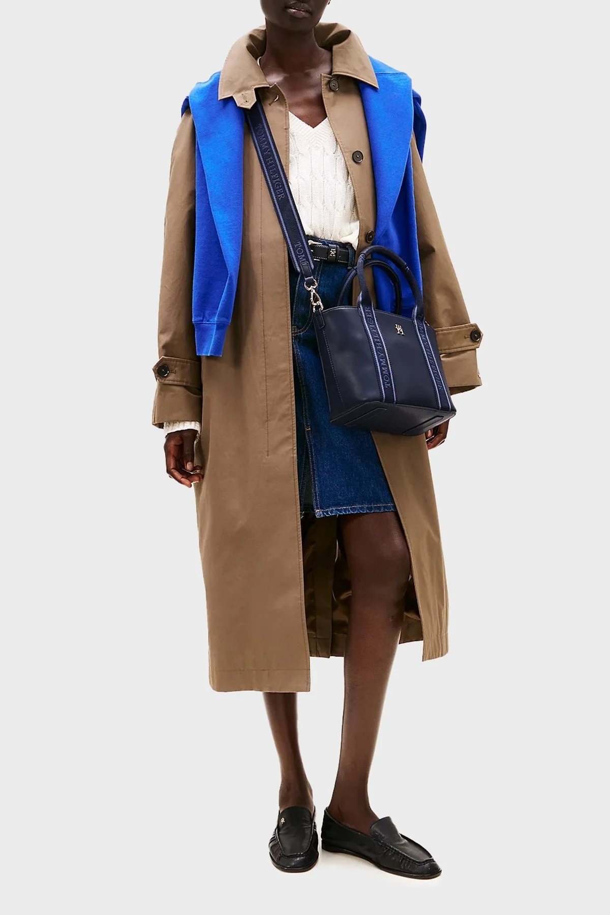 Tommy Hilfiger Logolu Çıkarılabilir Askılı Bayan Çanta AW0AW17201 DW6 LACİVERT - 7