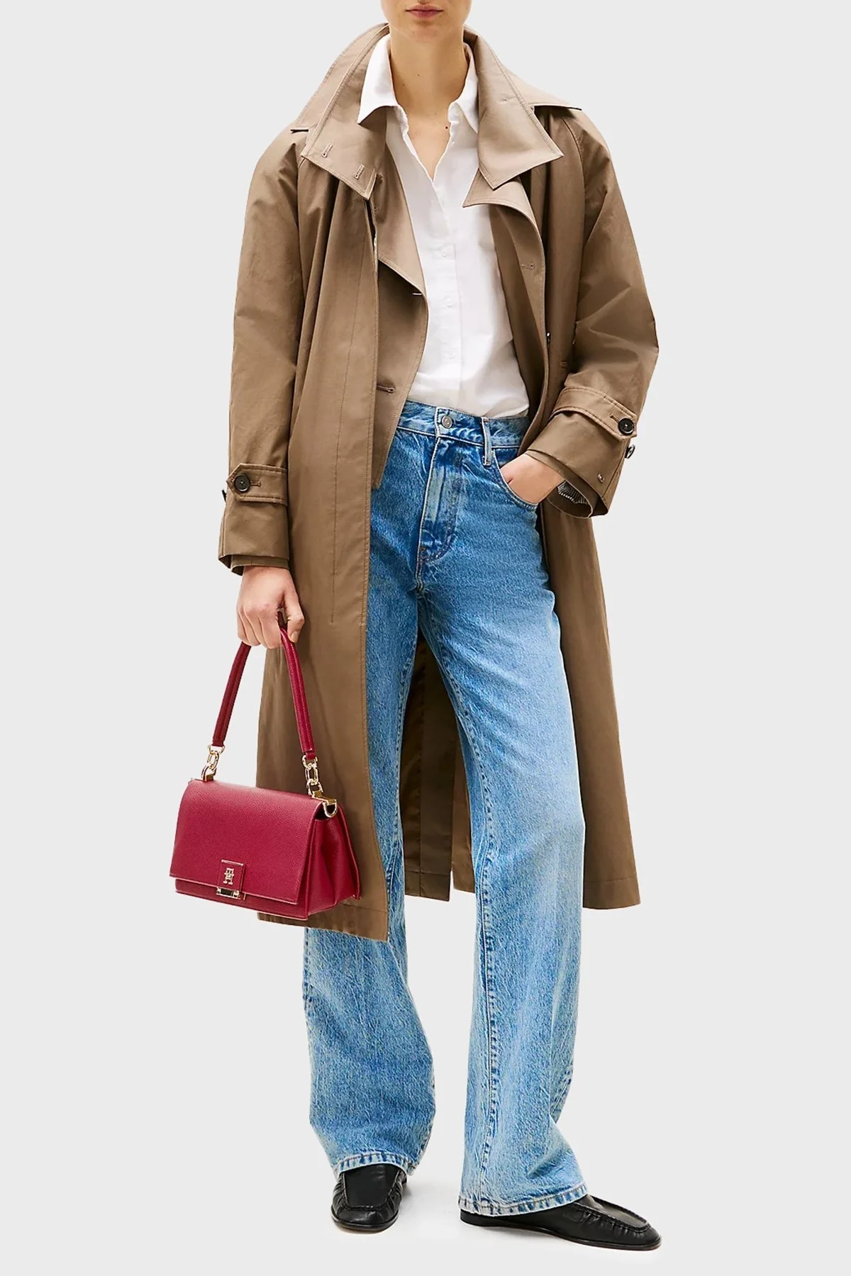 Tommy Hilfiger Logolu Çıkarılabilir Askılı Bayan Çanta AW0AW17216 XJS KIRMIZI - 7