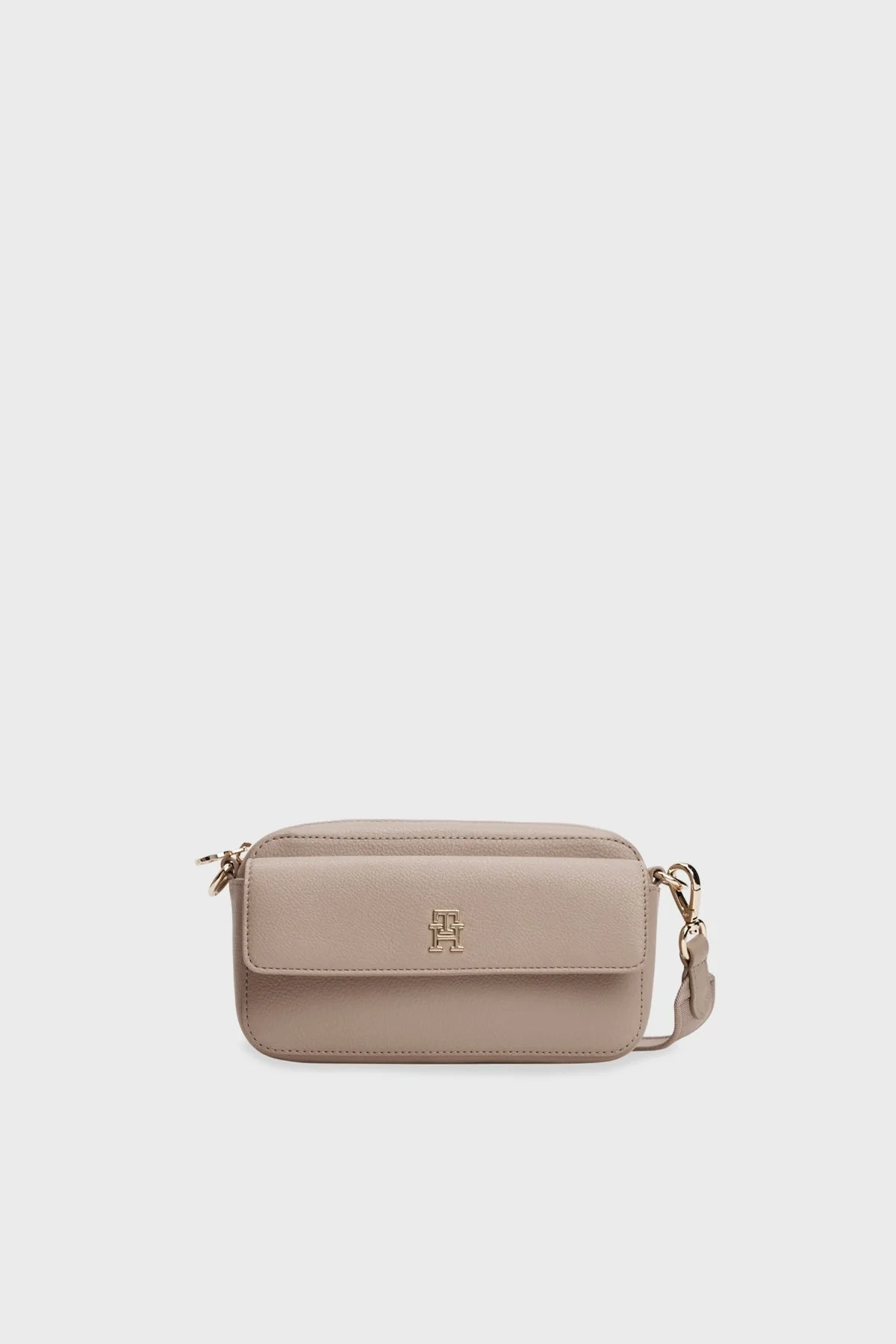 Tommy Hilfiger Logolu Çıkarılabilir Askılı Bayan Çanta AW0AW17455 AFE BEJ - 1