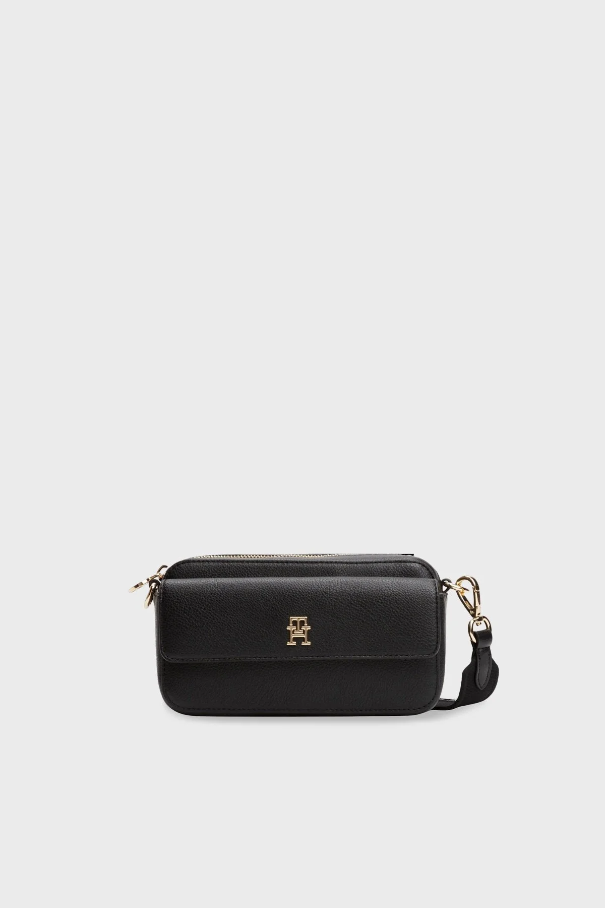 Tommy Hilfiger Logolu Çıkarılabilir Askılı Bayan Çanta AW0AW17455 BDS SİYAH - 1