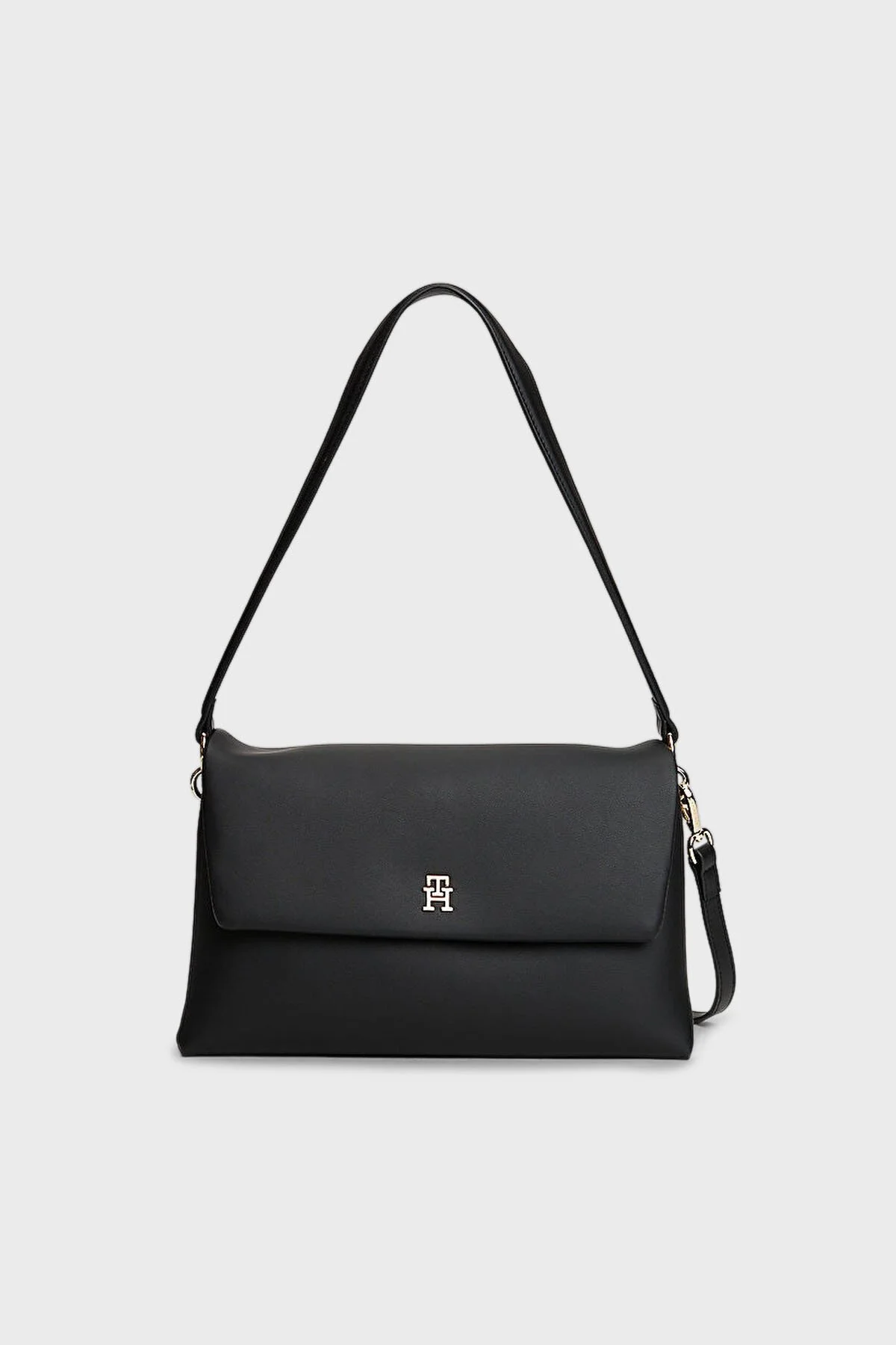 Tommy Hilfiger Logolu Çıkarılabilir Askılı Bayan Çanta AW0AW17695 BDS SİYAH - 1