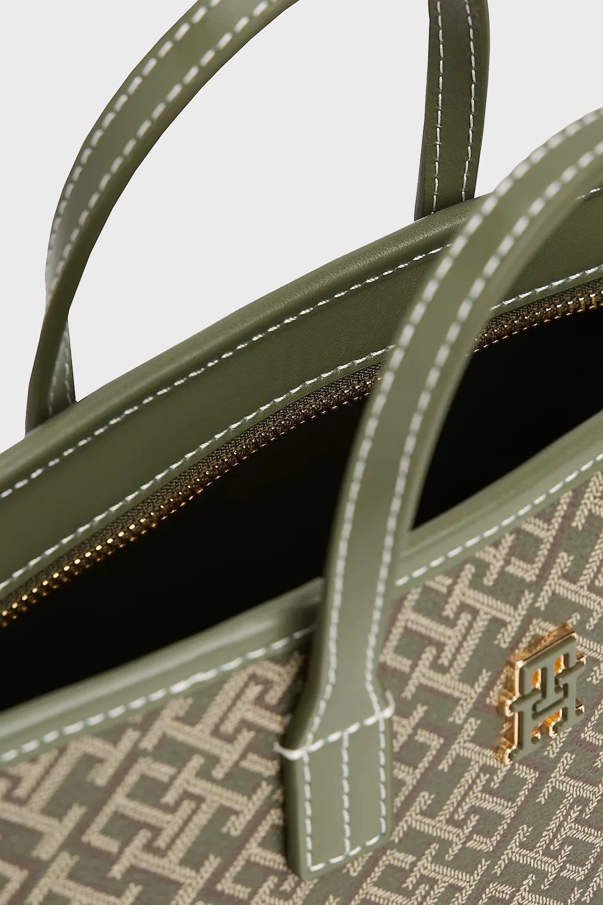 Tommy Hilfiger Logolu Çıkarılabilir Askılı Bayan Çanta AW0AW17717 MT1 YEŞİL - 4