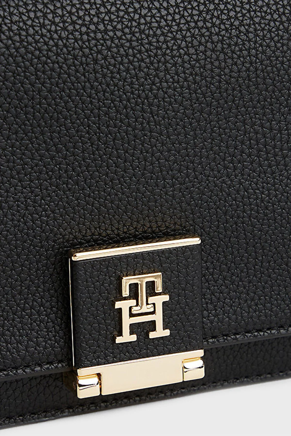 Tommy Hilfiger Logolu Çıkarılabilir Askılı Bayan Çanta AW0AW17726 BDS SİYAH - 5