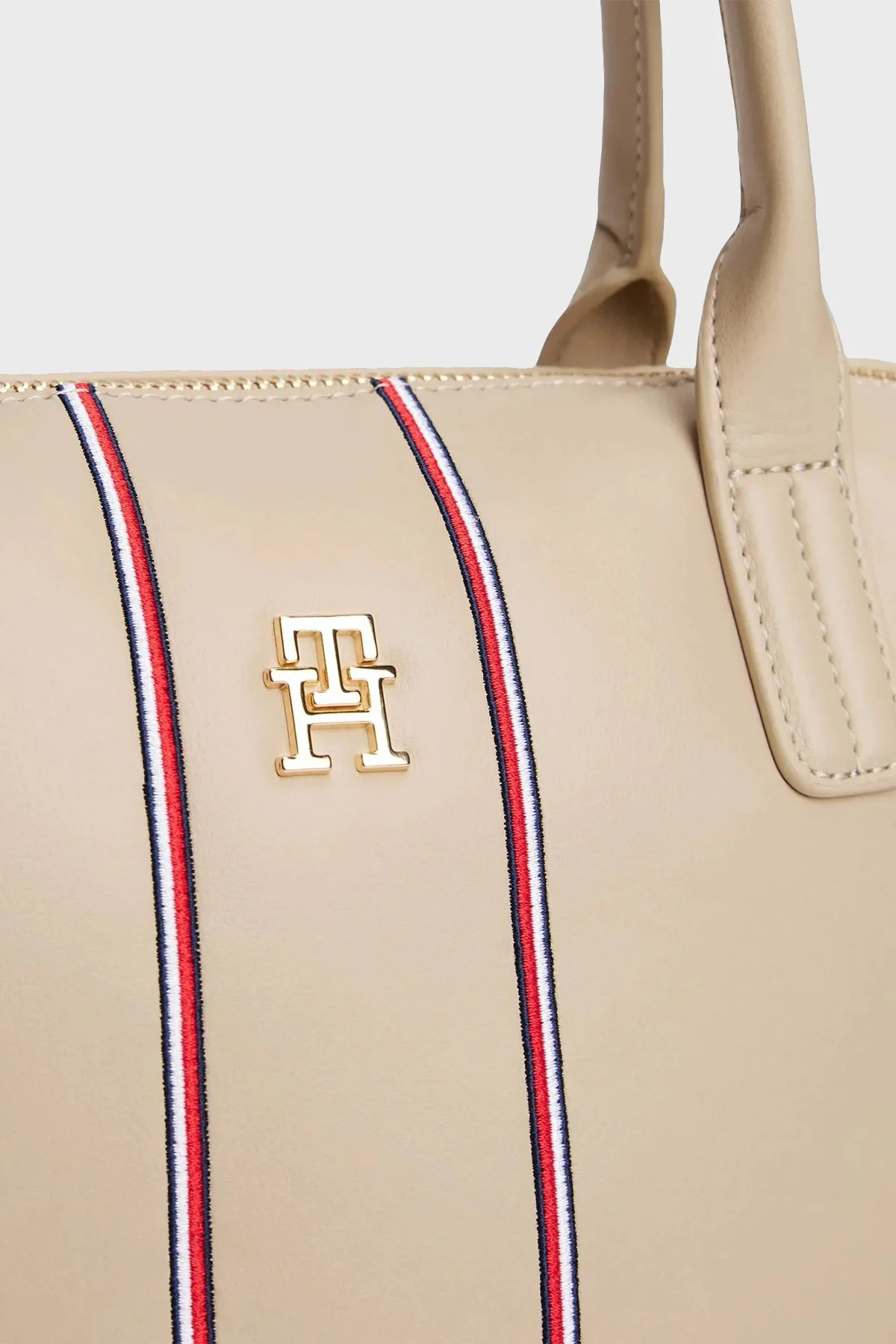 Tommy Hilfiger Logolu Çıkarılabilir Askılı Bayan Çanta AW0AW17998 0F4 BEJ - 5