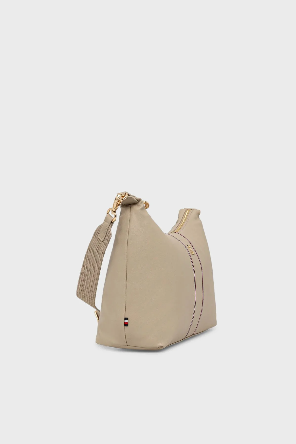 Tommy Hilfiger Logolu Çıkarılabilir Askılı Bayan Çanta AW0AW18000 0F4 BEJ - 2