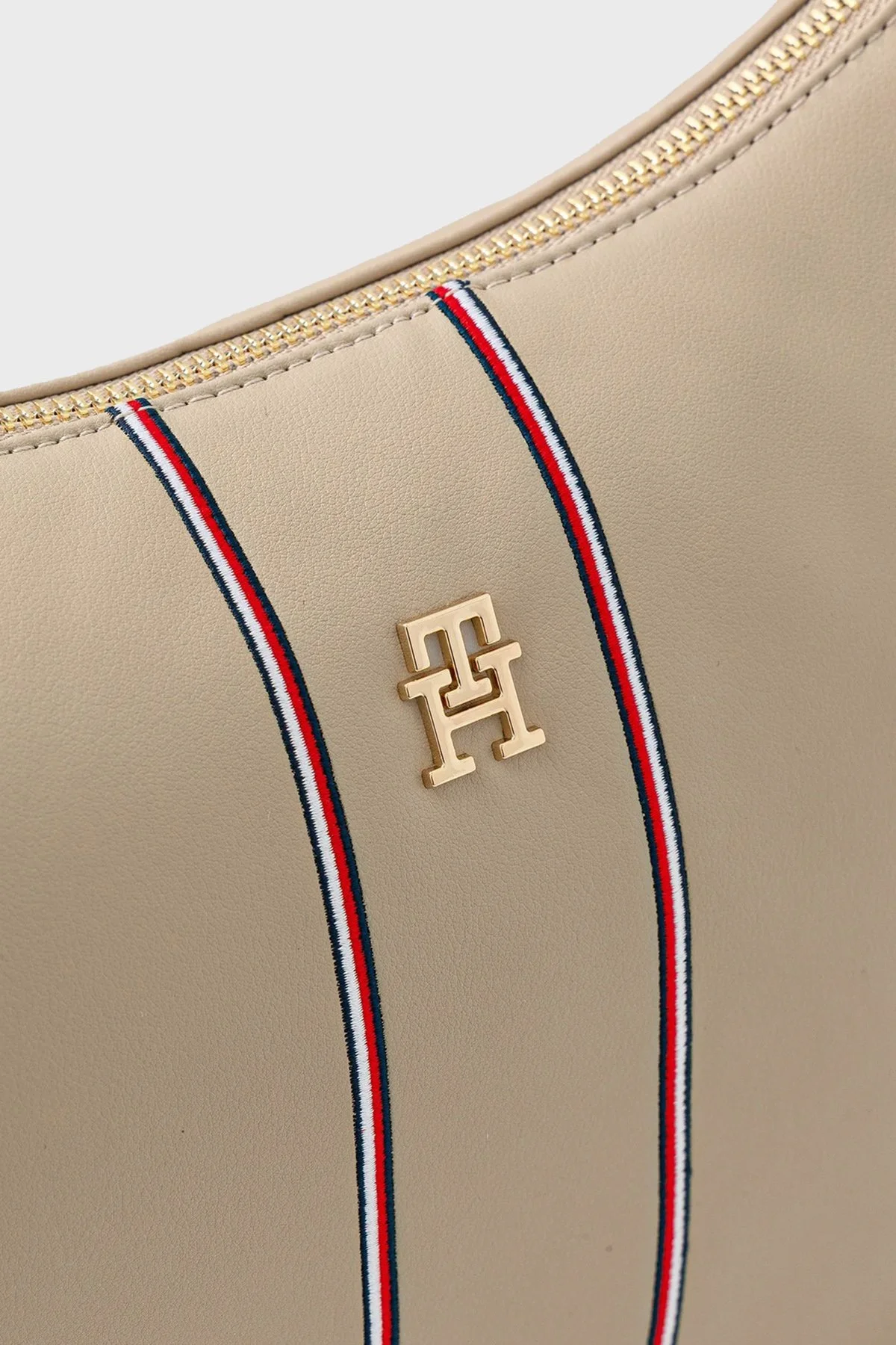 Tommy Hilfiger Logolu Çıkarılabilir Askılı Bayan Çanta AW0AW18000 0F4 BEJ - 4