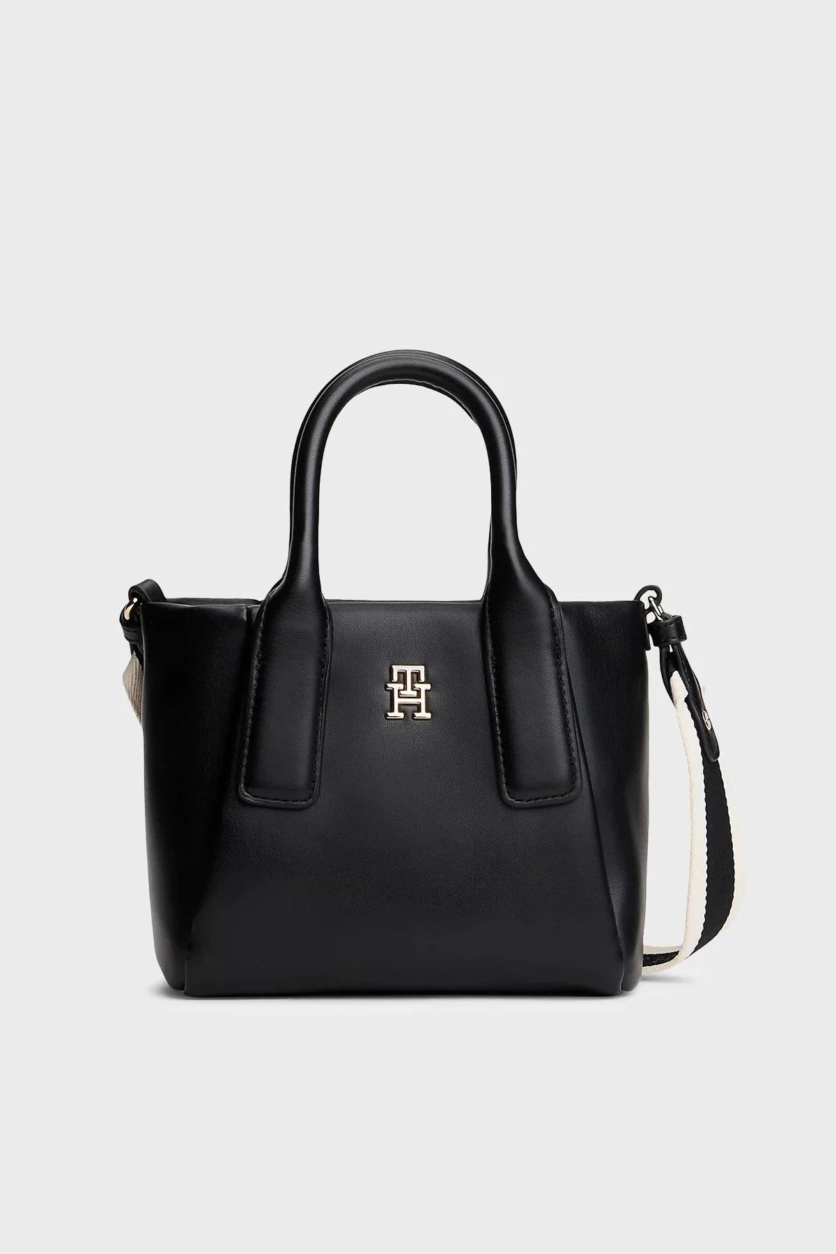 Tommy Hilfiger Logolu Çıkarılabilir Askılı Kadın Çanta AW0AW18371 BDS SİYAH - 1