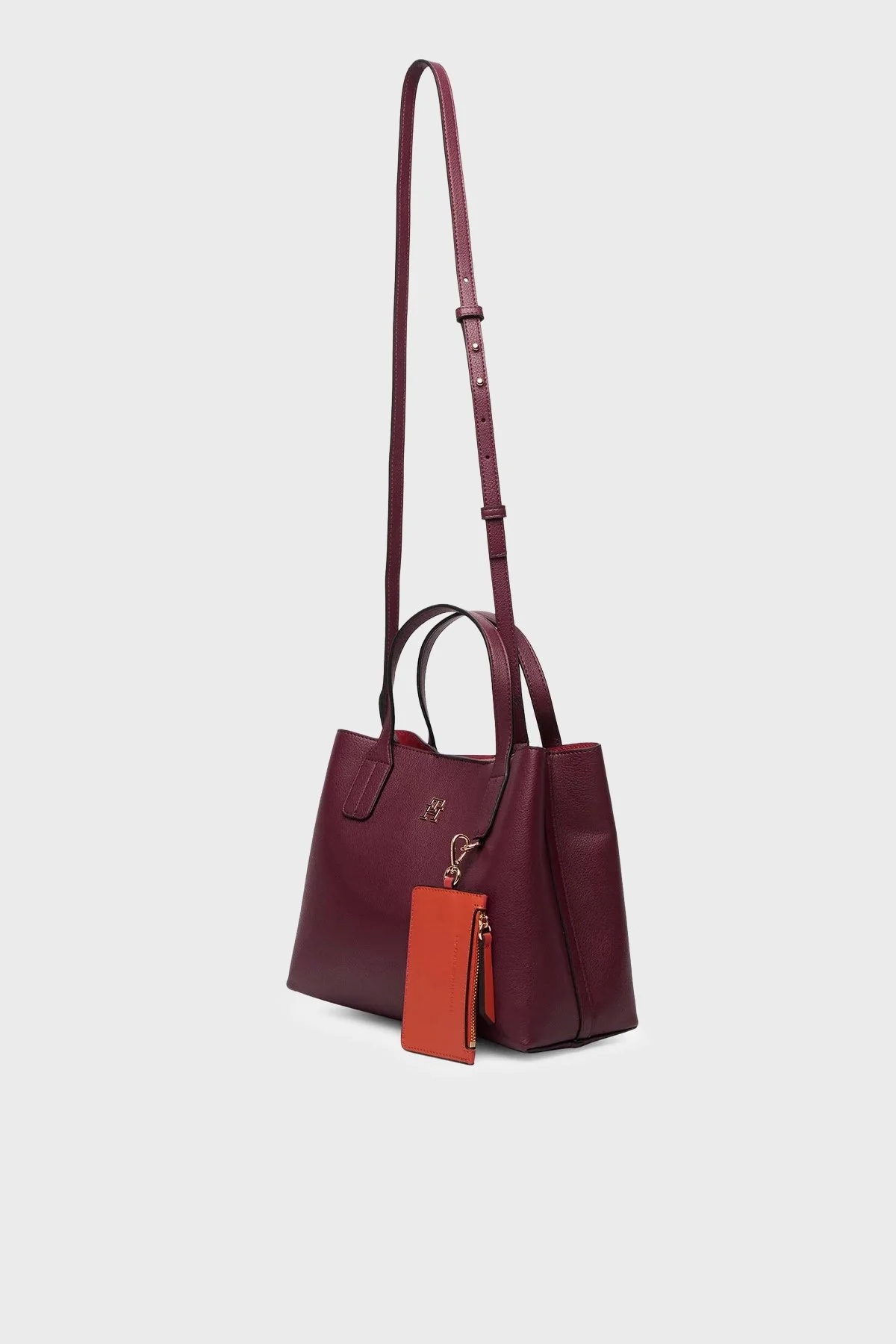 Tommy Hilfiger Logolu Çıkarılabilir Askılı Kadın Çanta AW0AW18722 GNE Bordo - 4
