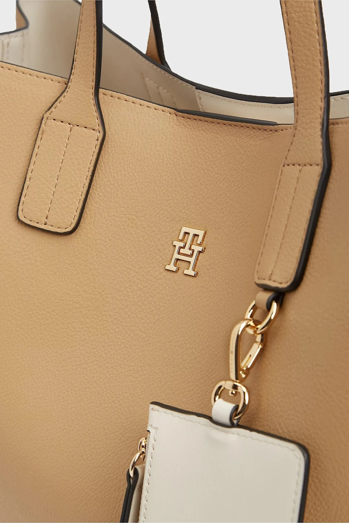 Tommy Hilfiger Logolu Çıkarılabilir Askılı Kadın Çanta AW0AW18722 RBL Koyu bej - 5