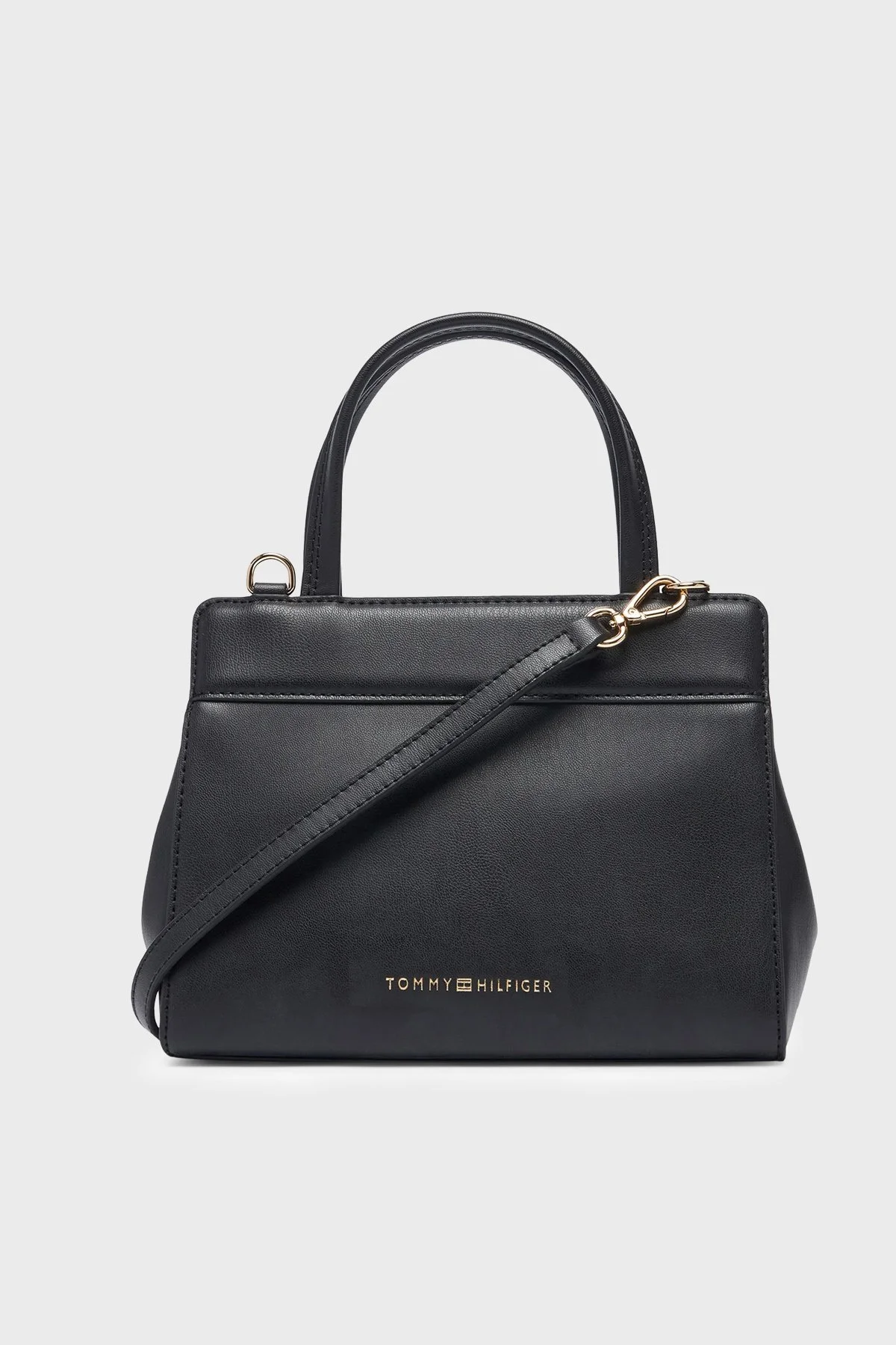 Tommy Hilfiger Logolu Çıkarılabilir Askılı Kadın Çanta AW0AW18726 BDS Siyah - 3