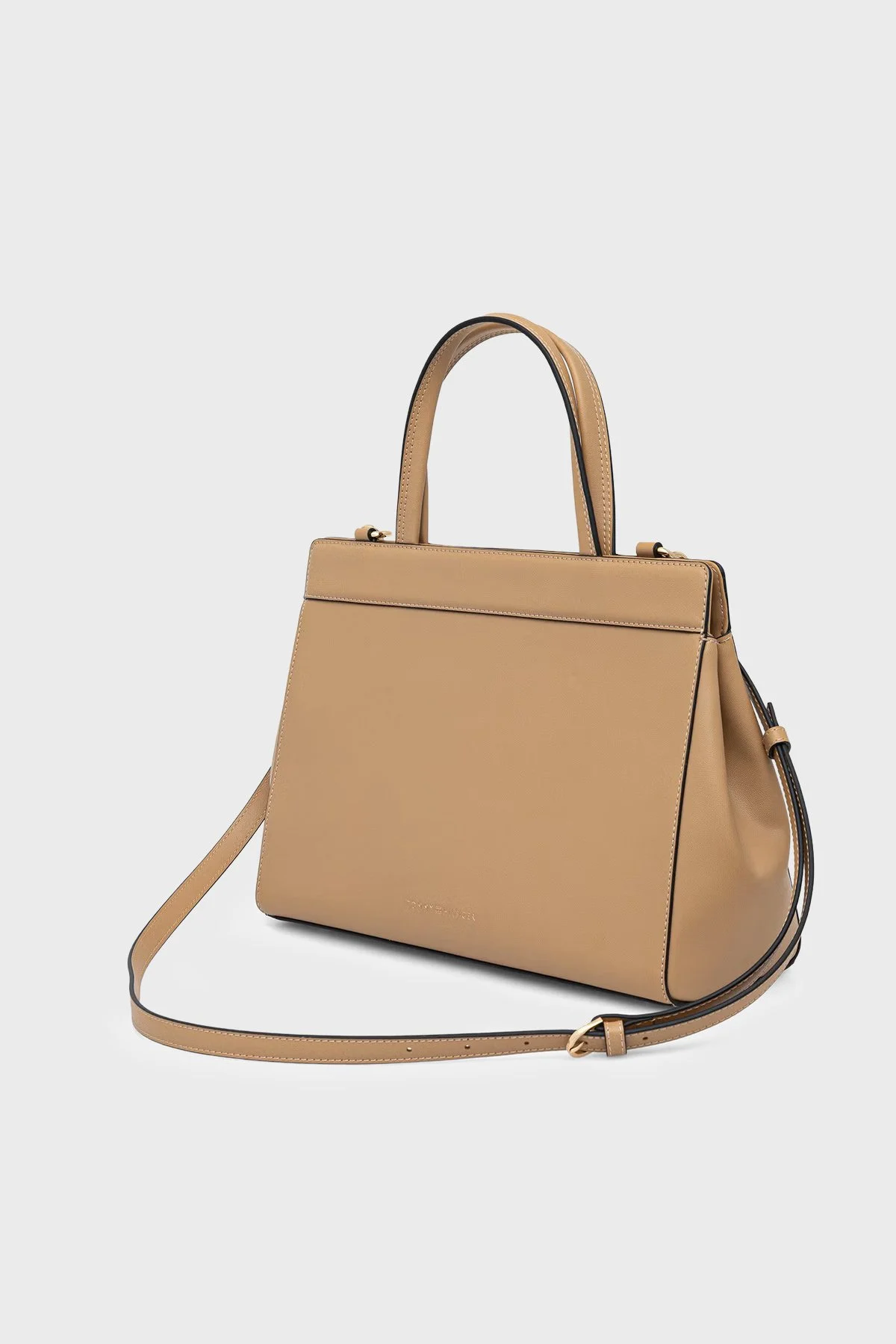 Tommy Hilfiger Logolu Çıkarılabilir Askılı Kadın Çanta AW0AW18729 RBL Koyu bej - 3