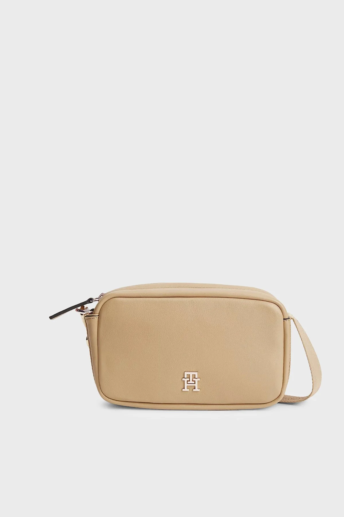 Tommy Hilfiger Logolu Çıkarılabilir Askılı Kadın Çanta AW0AW18741 RBL Koyu bej - 1