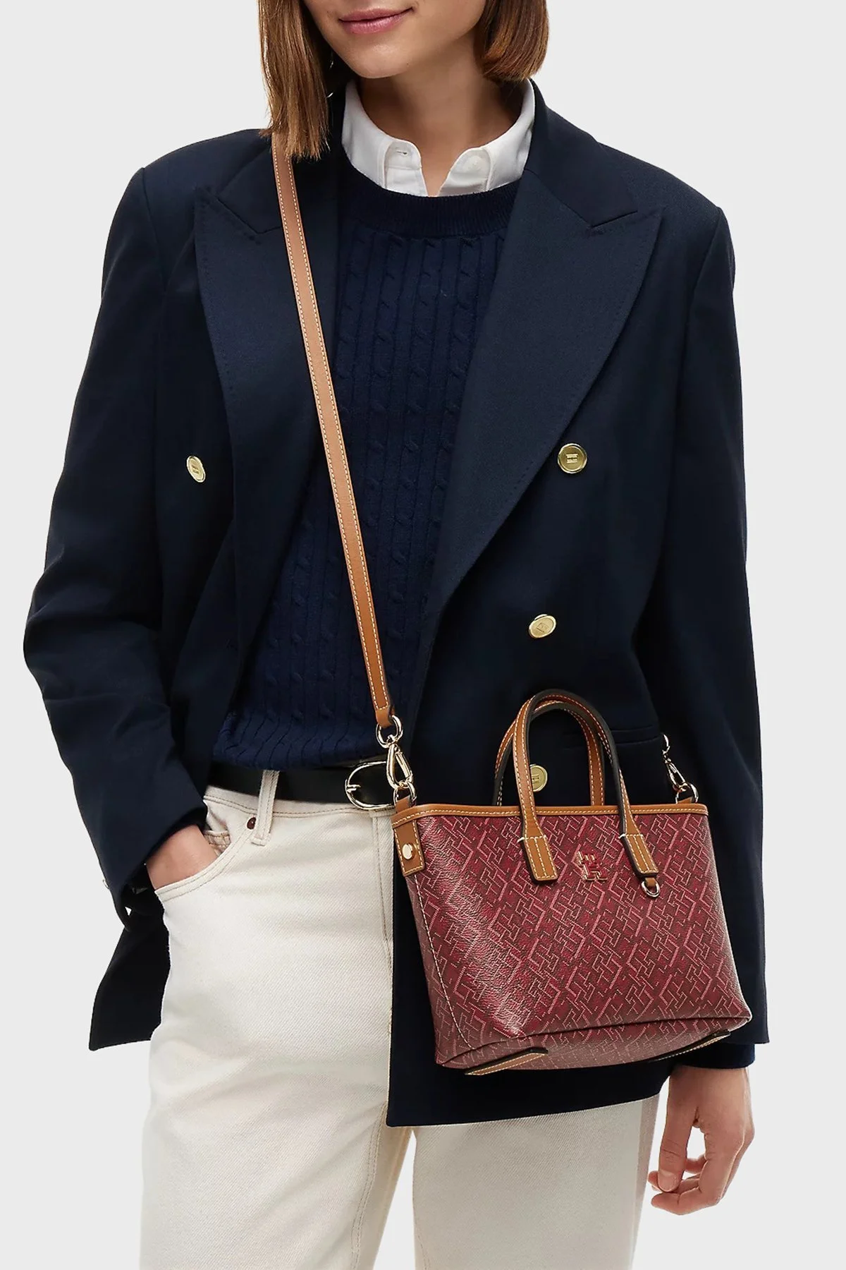 Tommy Hilfiger Logolu Çıkarılabilir Askılı Kadın Çanta AW0AW18848 0KQ Kırmızı-taba - 2