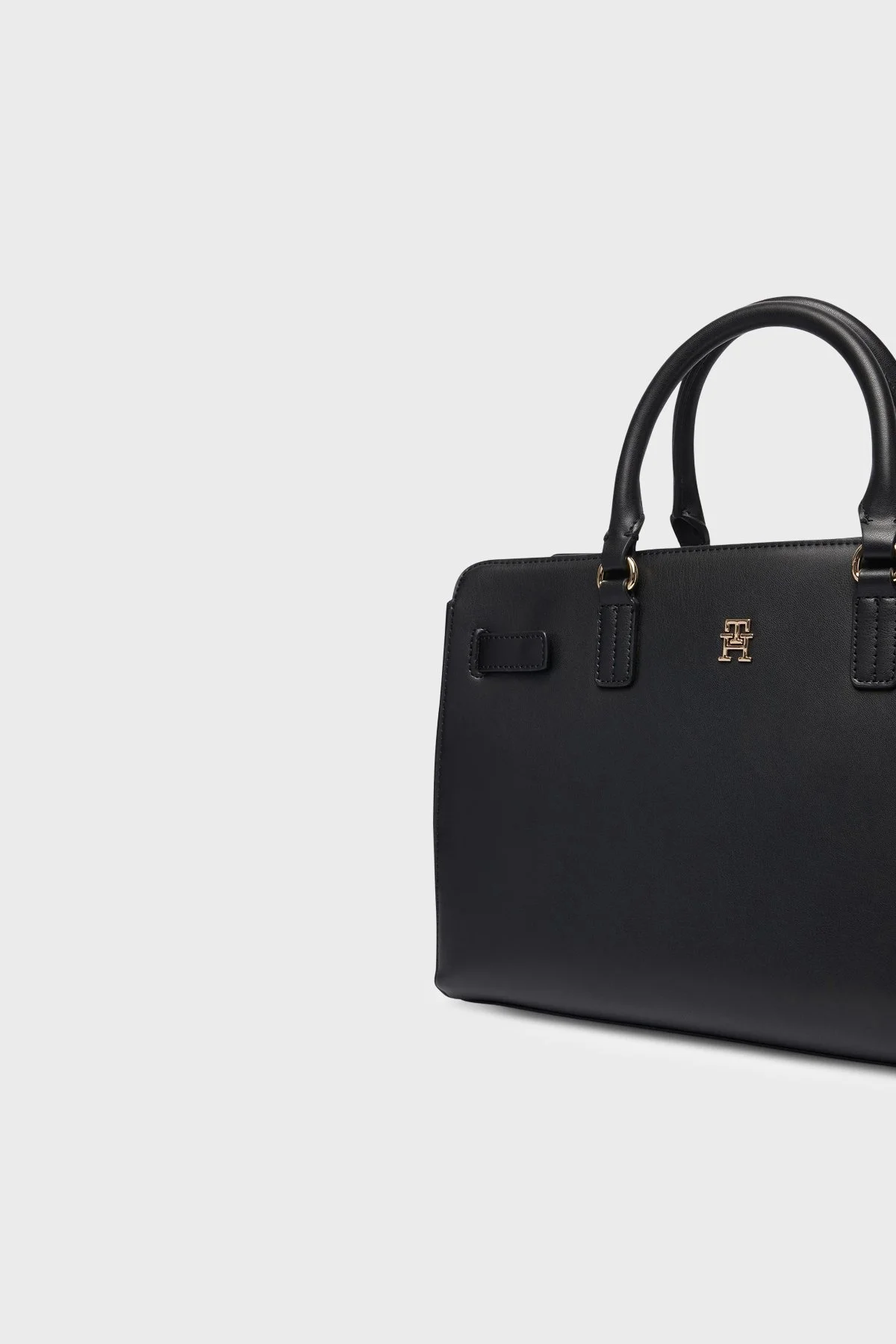 Tommy Hilfiger Logolu Çıkarılabilir Askılı Kadın Çanta AW0AW19067 BDS Siyah - 3
