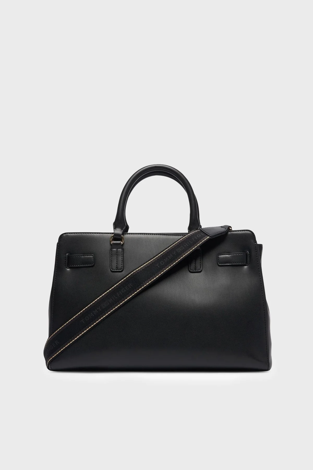 Tommy Hilfiger Logolu Çıkarılabilir Askılı Kadın Çanta AW0AW19067 BDS Siyah - 4