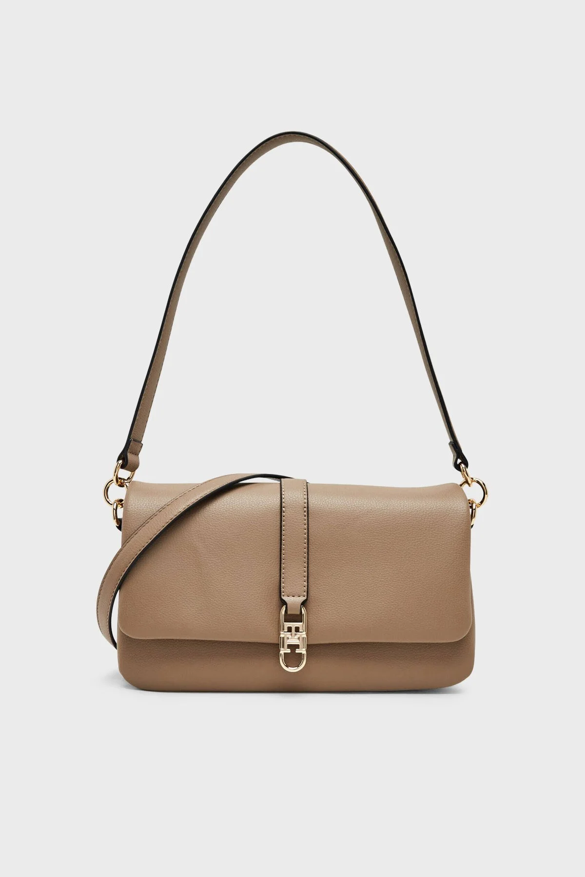 Tommy Hilfiger Logolu Çıkarılabilir Askılı Kadın Çanta AW0AW19195 R06 Açık kahve - 1