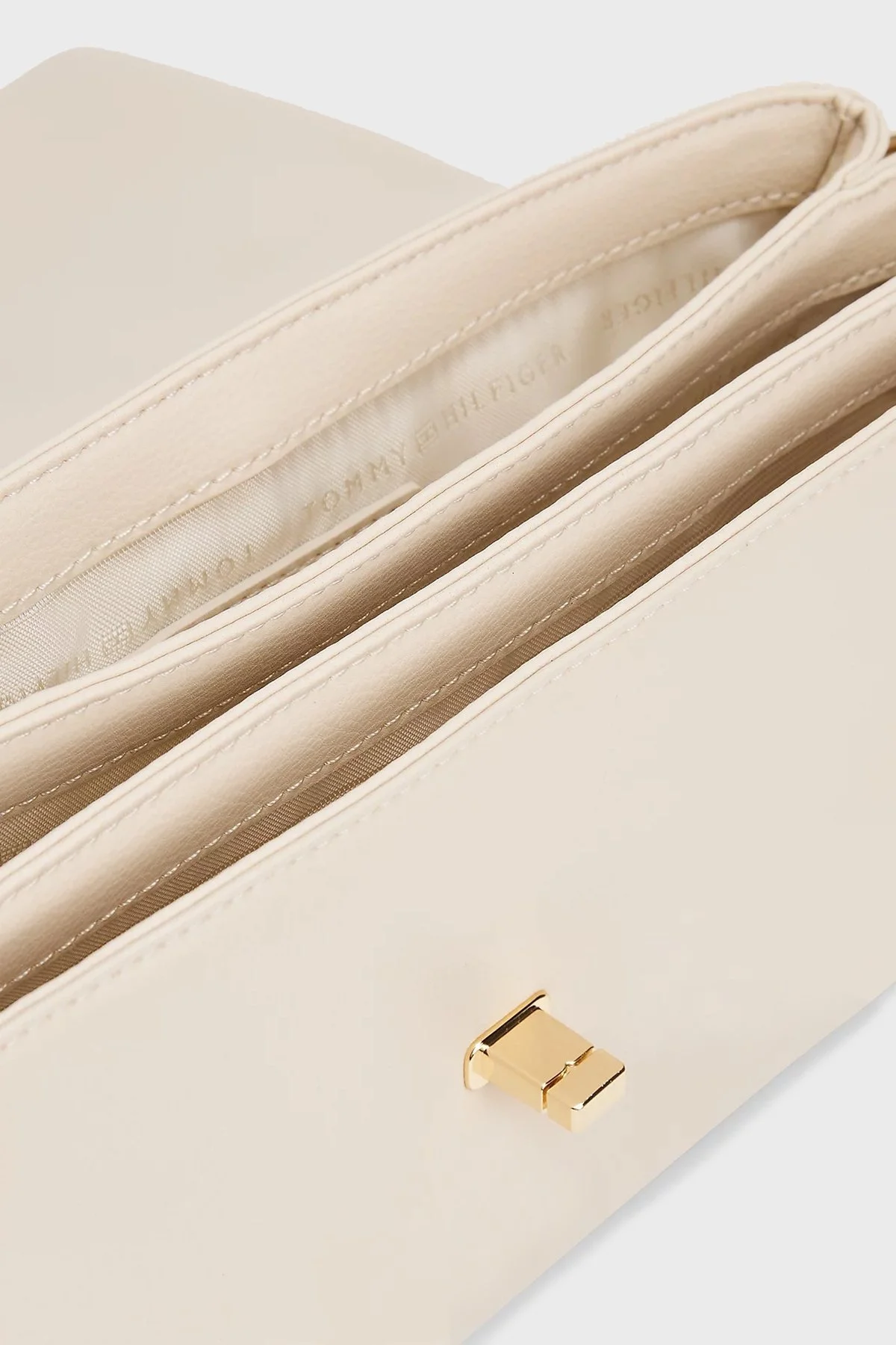 Tommy Hilfiger Logolu Çıkarılabilir Askılı Küçük Bayan Çanta AW0AW17465 ACI BEJ - 3