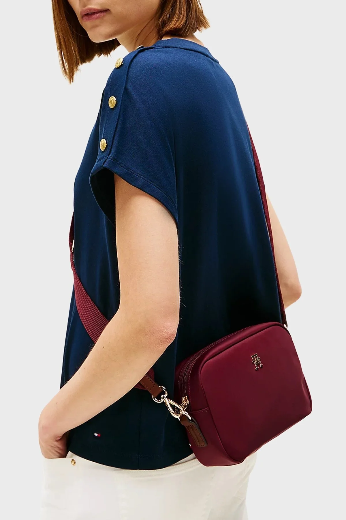 Tommy Hilfiger Logolu Çıkarılabilir Askılı Mini Bayan Çanta AW0AW17704 VLP BORDO - 2