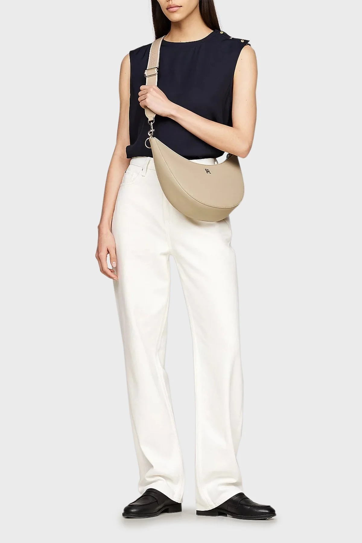 Tommy Hilfiger Logolu Çıkarılabilir Askılı Mini Cüzdanlı Bayan Çanta AW0AW16437 AEG BEJ - 2