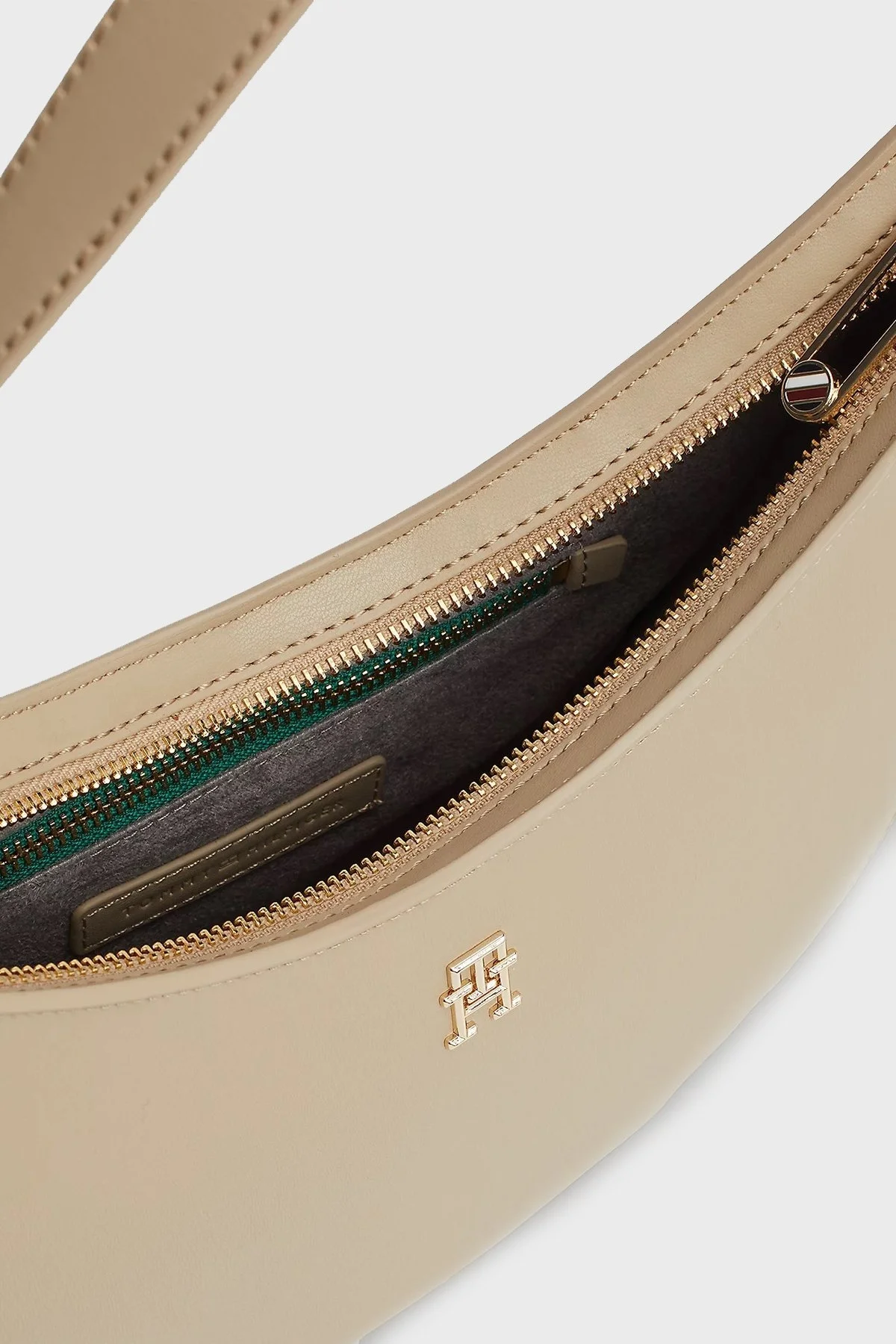 Tommy Hilfiger Logolu Çıkarılabilir Askılı Mini Cüzdanlı Bayan Çanta AW0AW16437 AEG BEJ - 4