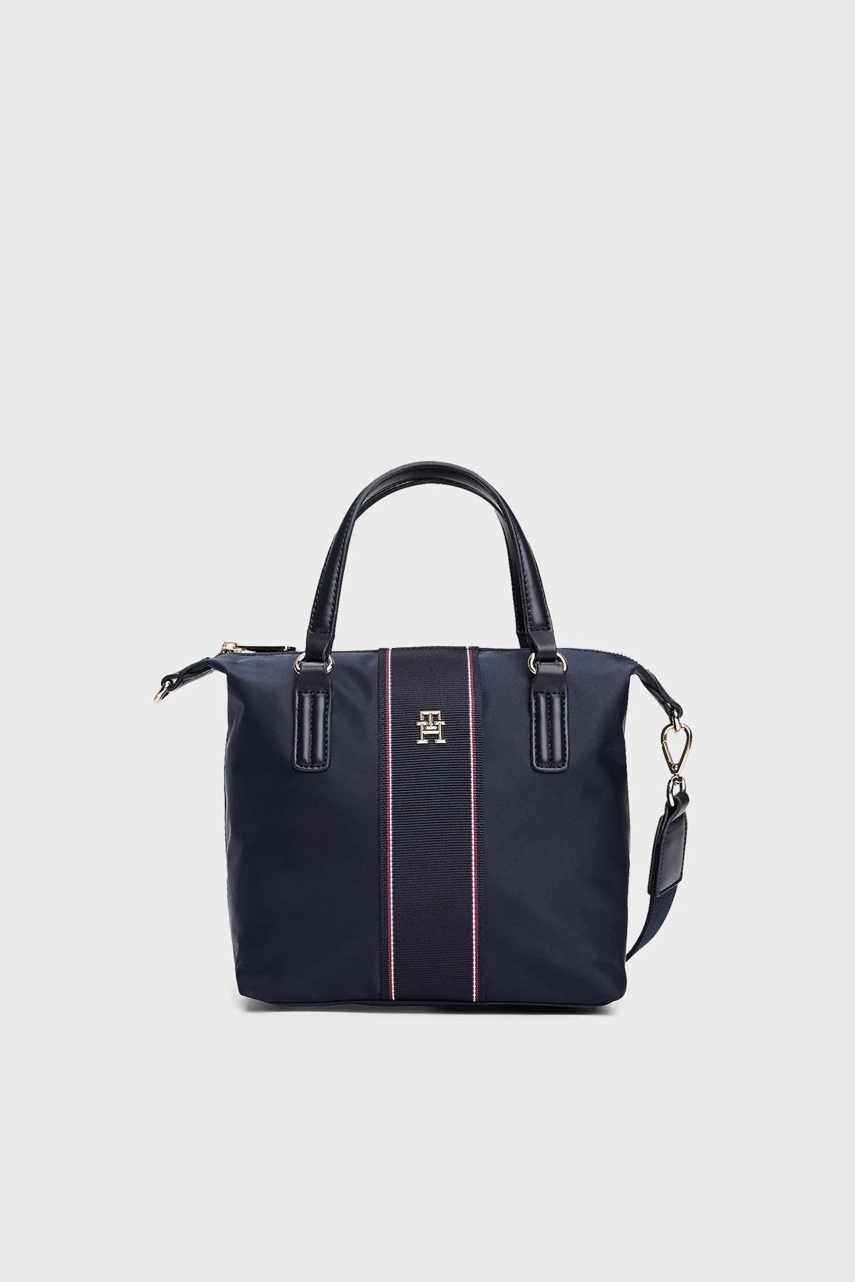 Tommy Hilfiger Logolu Çıkarılabilir Askılı Small Tote Bayan Çanta AW0AW17204 DW6 LACİVERT - 1