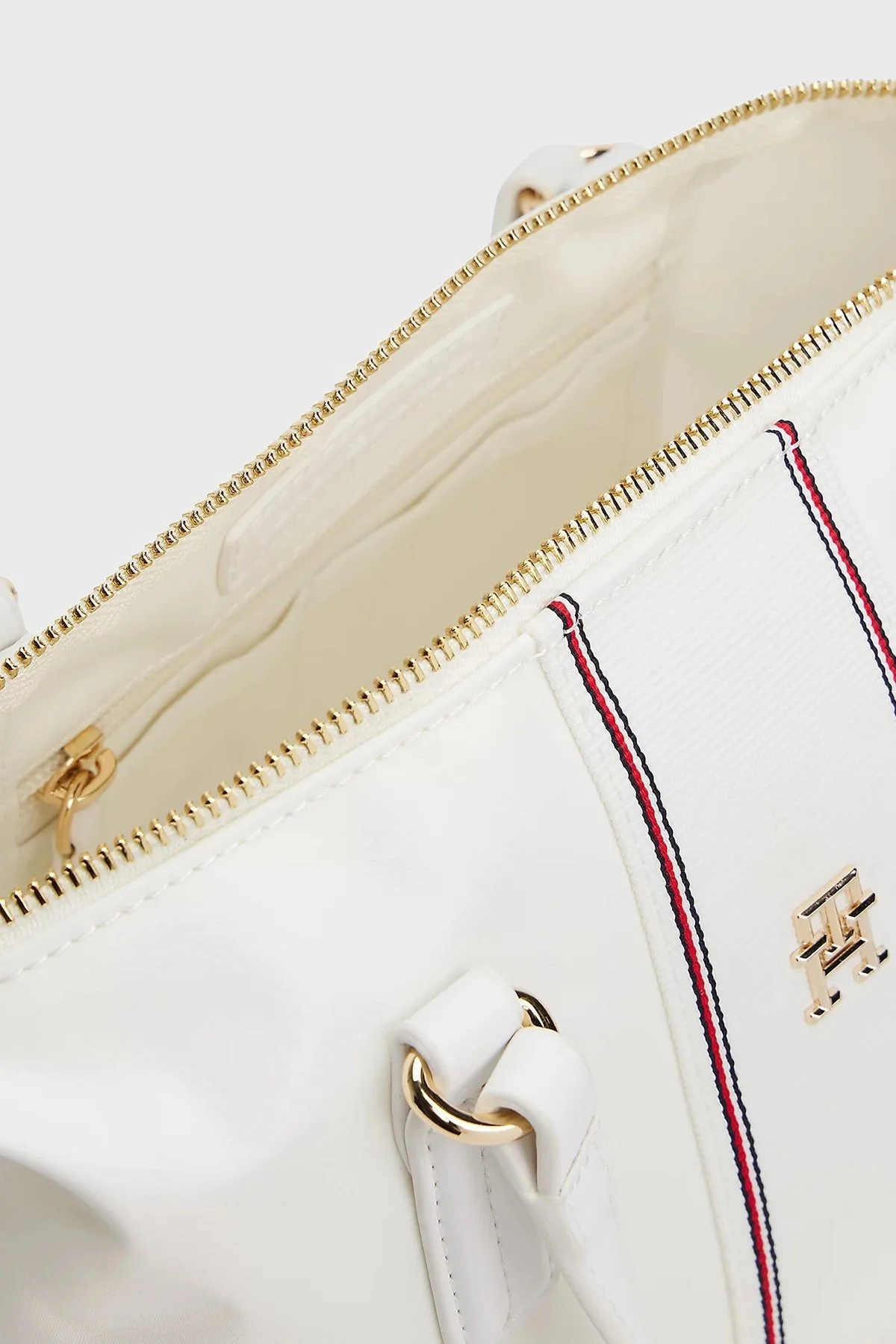 Tommy Hilfiger Logolu Çıkarılabilir Askılı Small Tote Bayan Çanta AW0AW17204 YBL BEYAZ - 4