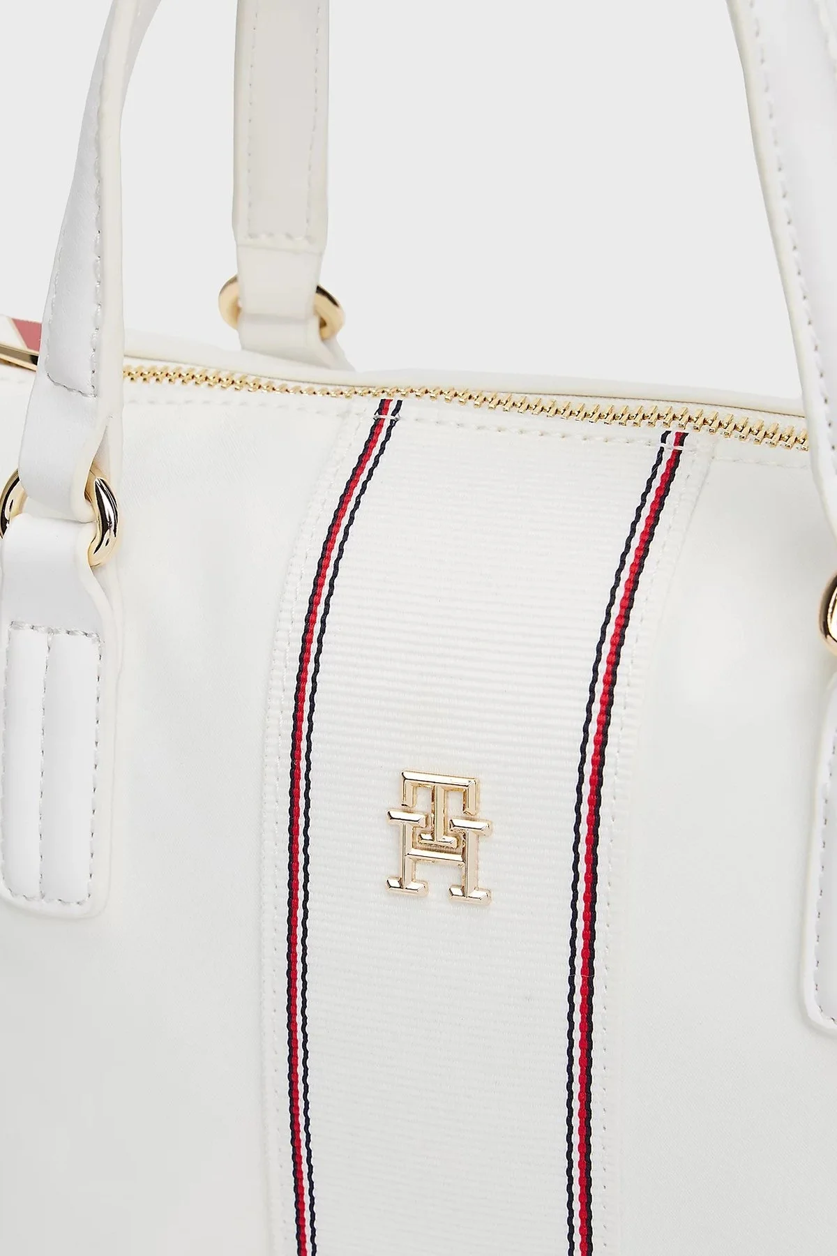 Tommy Hilfiger Logolu Çıkarılabilir Askılı Small Tote Bayan Çanta AW0AW17204 YBL BEYAZ - 5