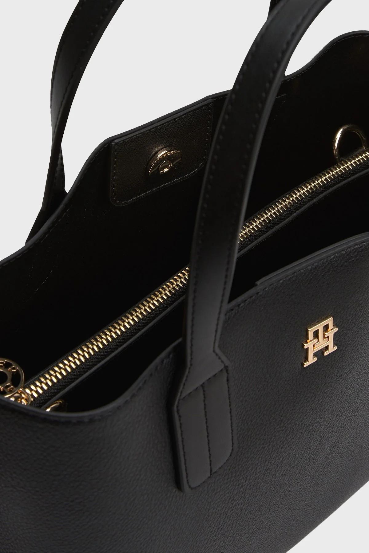 Tommy Hilfiger Logolu Çıkarılabilir Askılı Tote Bayan Çanta AW0AW17459 BDS SİYAH - 4