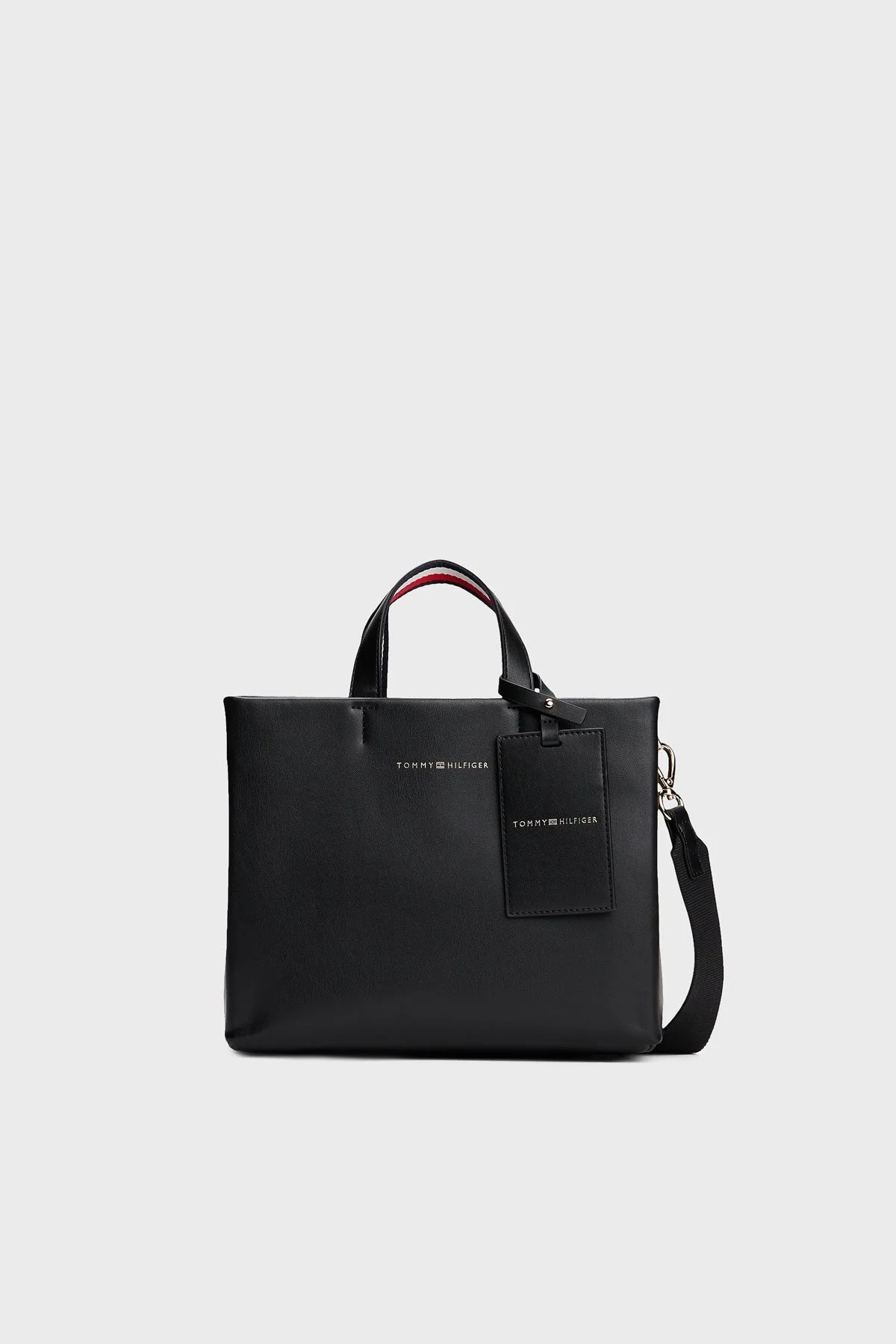 Tommy Hilfiger Logolu Çıkarılabilir Askılı Tote Bayan Çanta AW0AW17508 BDS SİYAH - 1