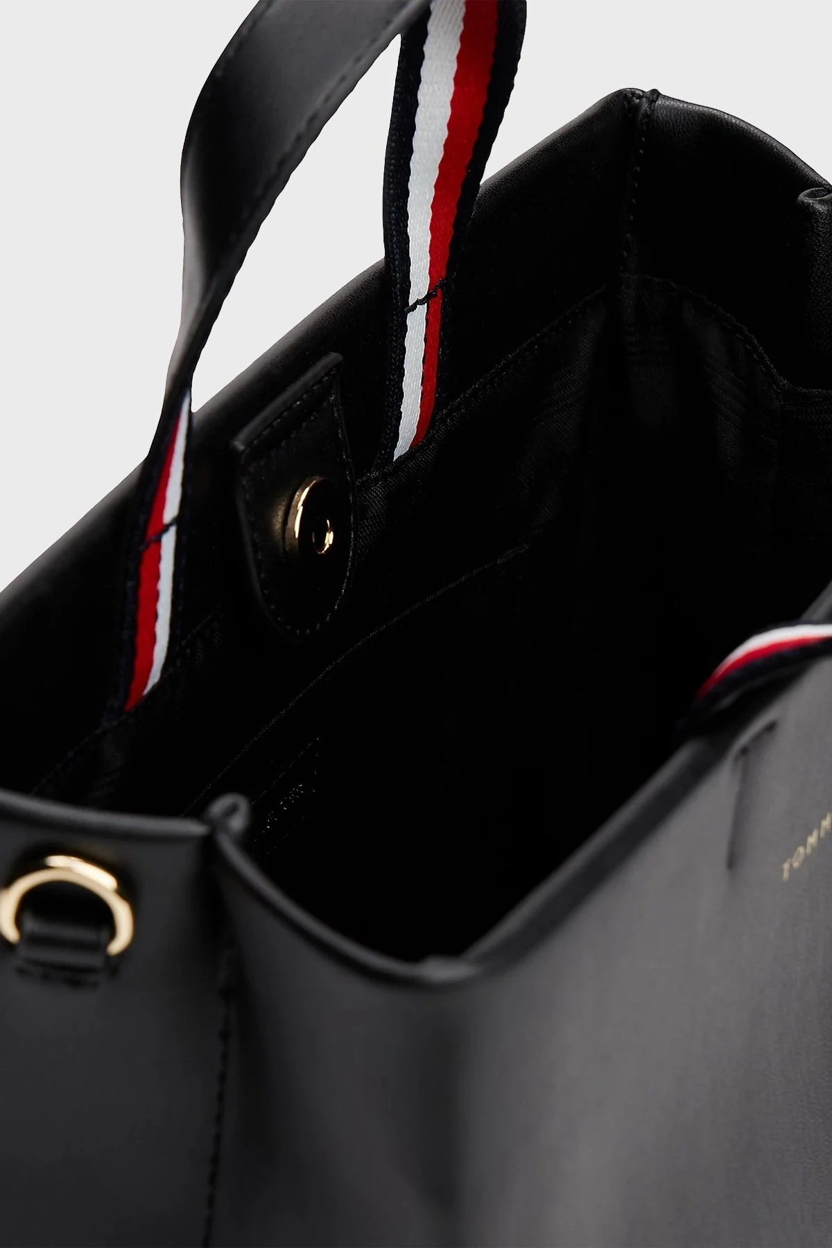 Tommy Hilfiger Logolu Çıkarılabilir Askılı Tote Bayan Çanta AW0AW17508 BDS SİYAH - 4