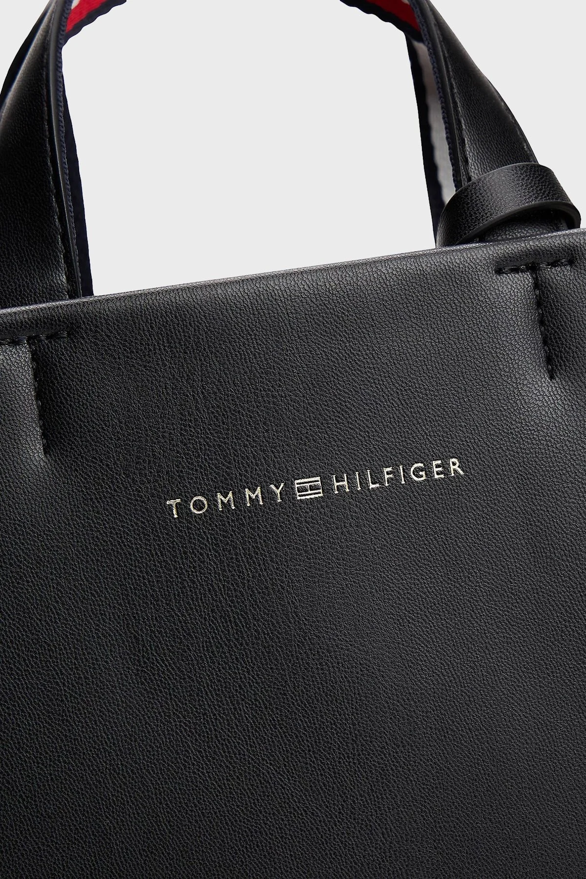 Tommy Hilfiger Logolu Çıkarılabilir Askılı Tote Bayan Çanta AW0AW17508 BDS SİYAH - 5