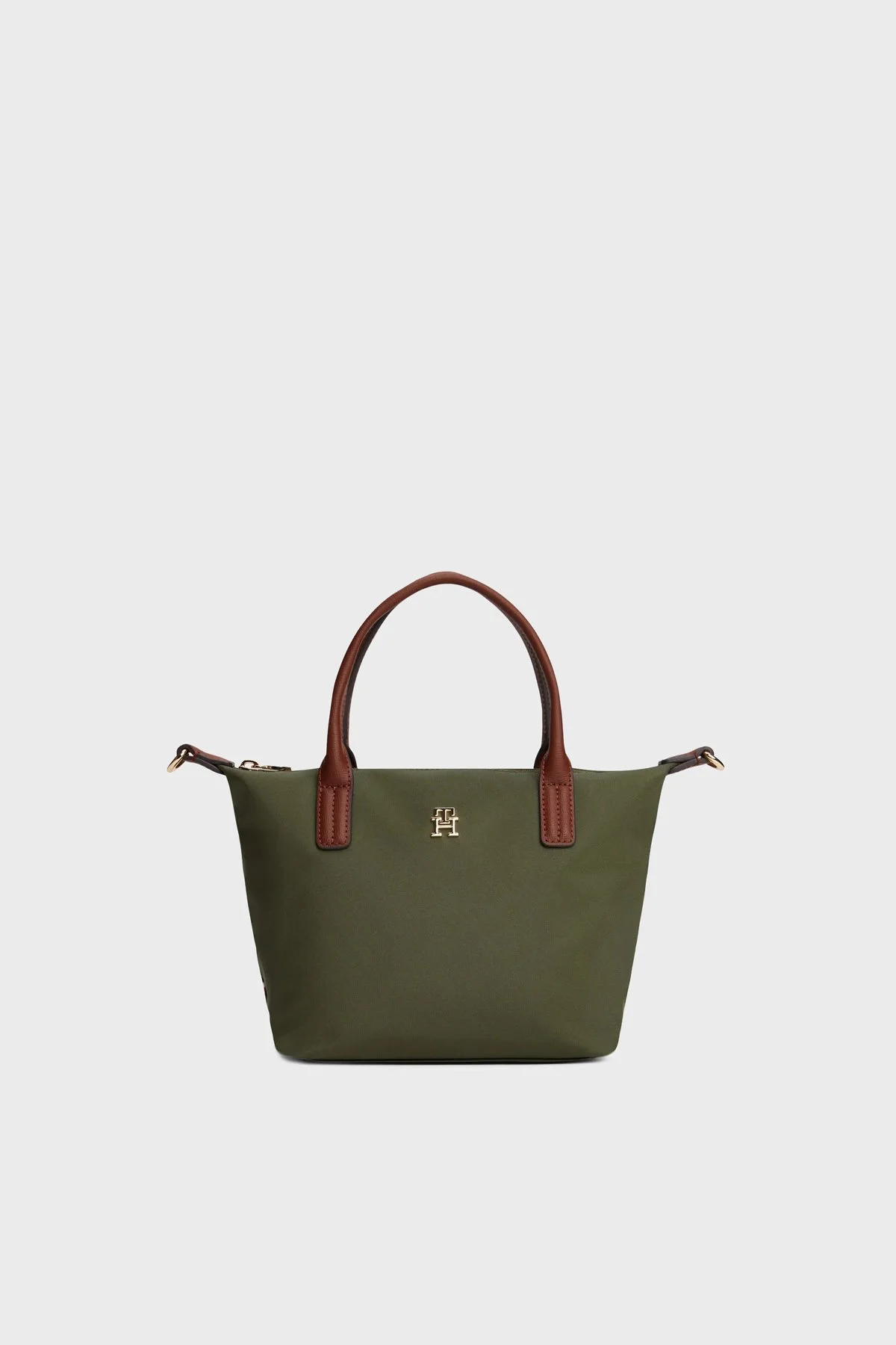 Tommy Hilfiger Logolu Çıkarılabilir Askılı Tote Bayan Çanta AW0AW17709 MT1 YEŞİL - 1