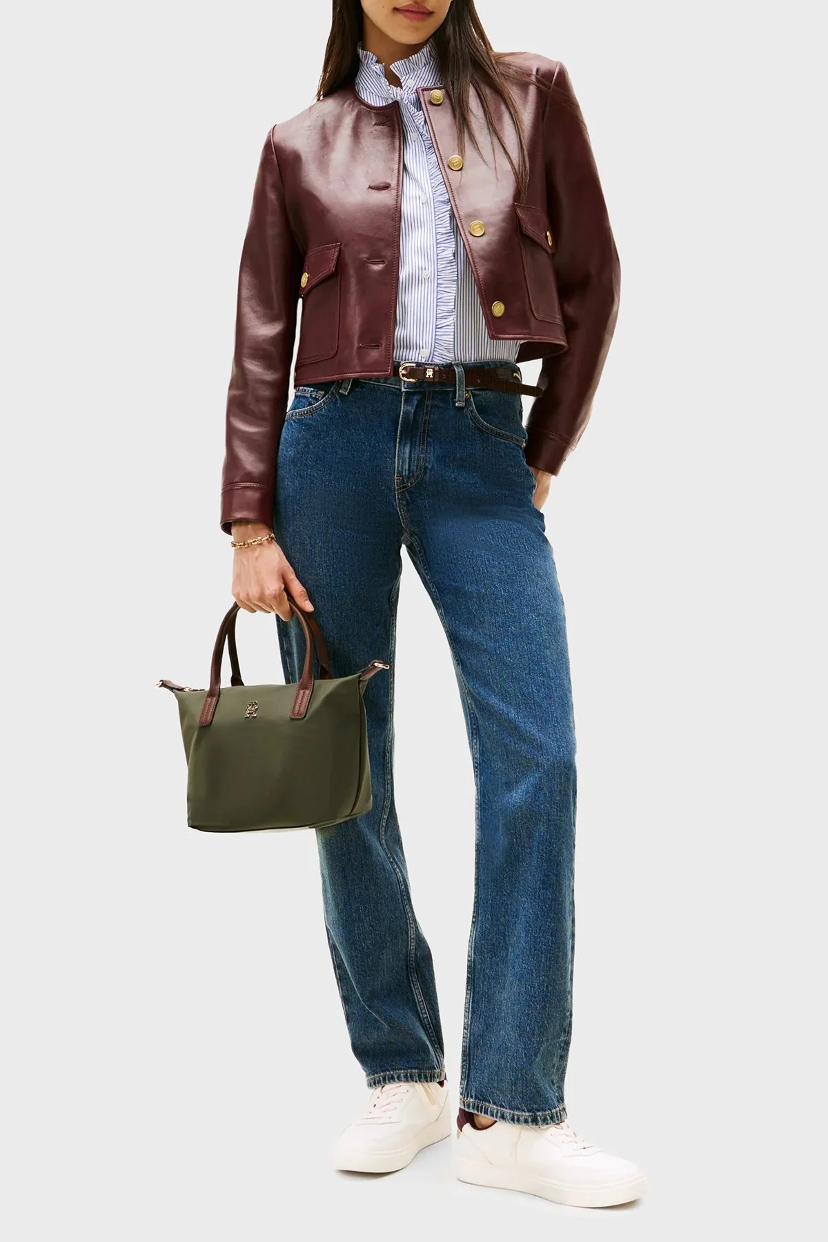 Tommy Hilfiger Logolu Çıkarılabilir Askılı Tote Bayan Çanta AW0AW17709 MT1 YEŞİL - 2