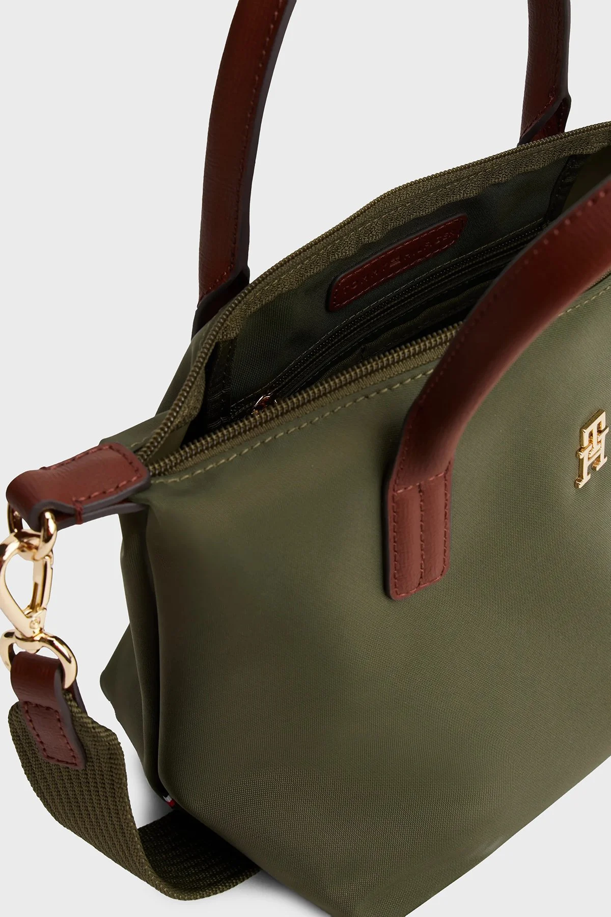 Tommy Hilfiger Logolu Çıkarılabilir Askılı Tote Bayan Çanta AW0AW17709 MT1 YEŞİL - 4