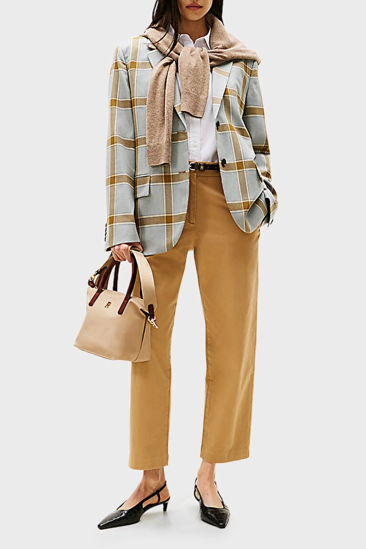 Tommy Hilfiger Logolu Çıkarılabilir Askılı Tote Bayan Çanta AW0AW17709 RBT KUM - 2