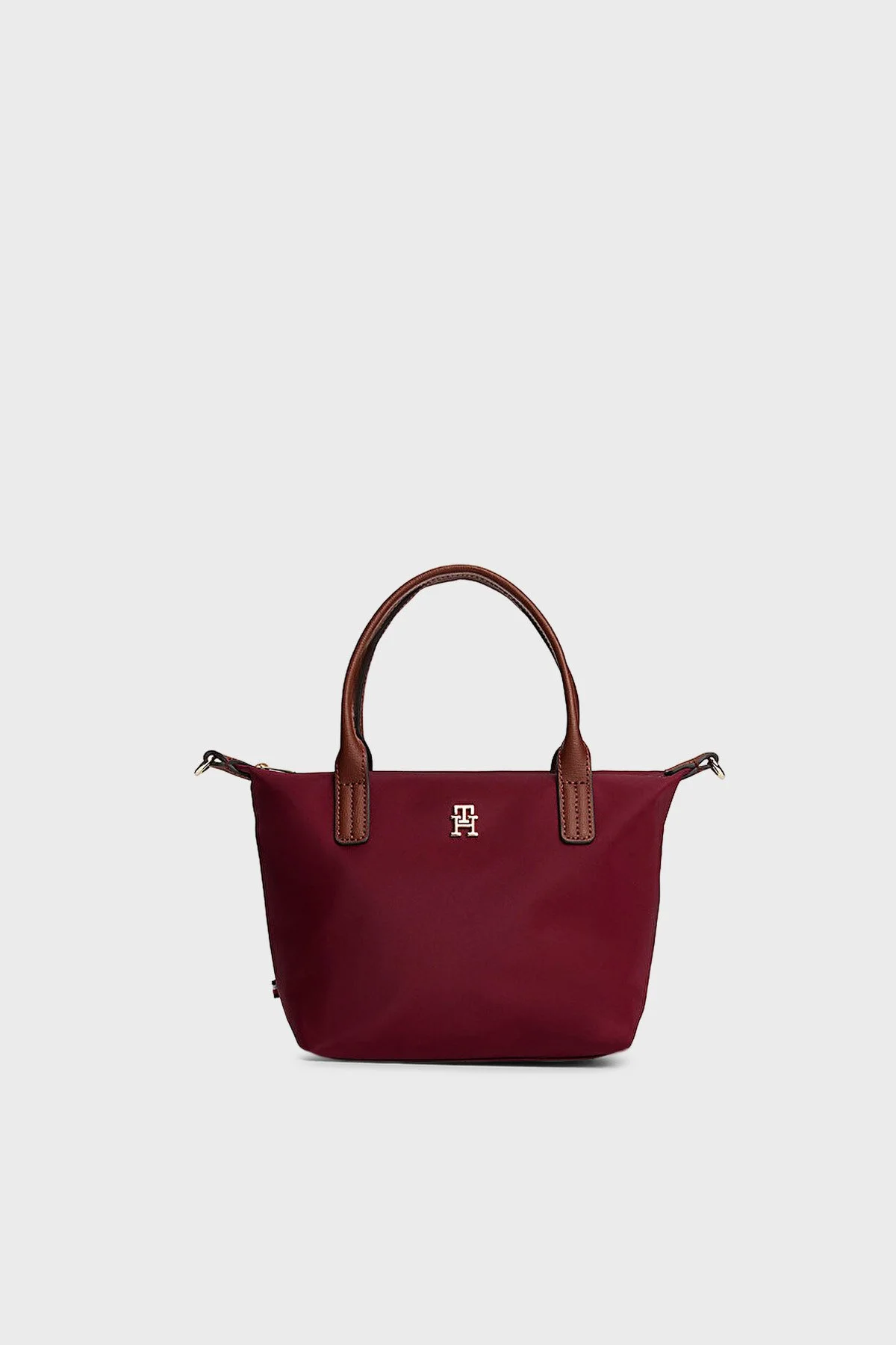 Tommy Hilfiger Logolu Çıkarılabilir Askılı Tote Bayan Çanta AW0AW17709 VLP BORDO - 1